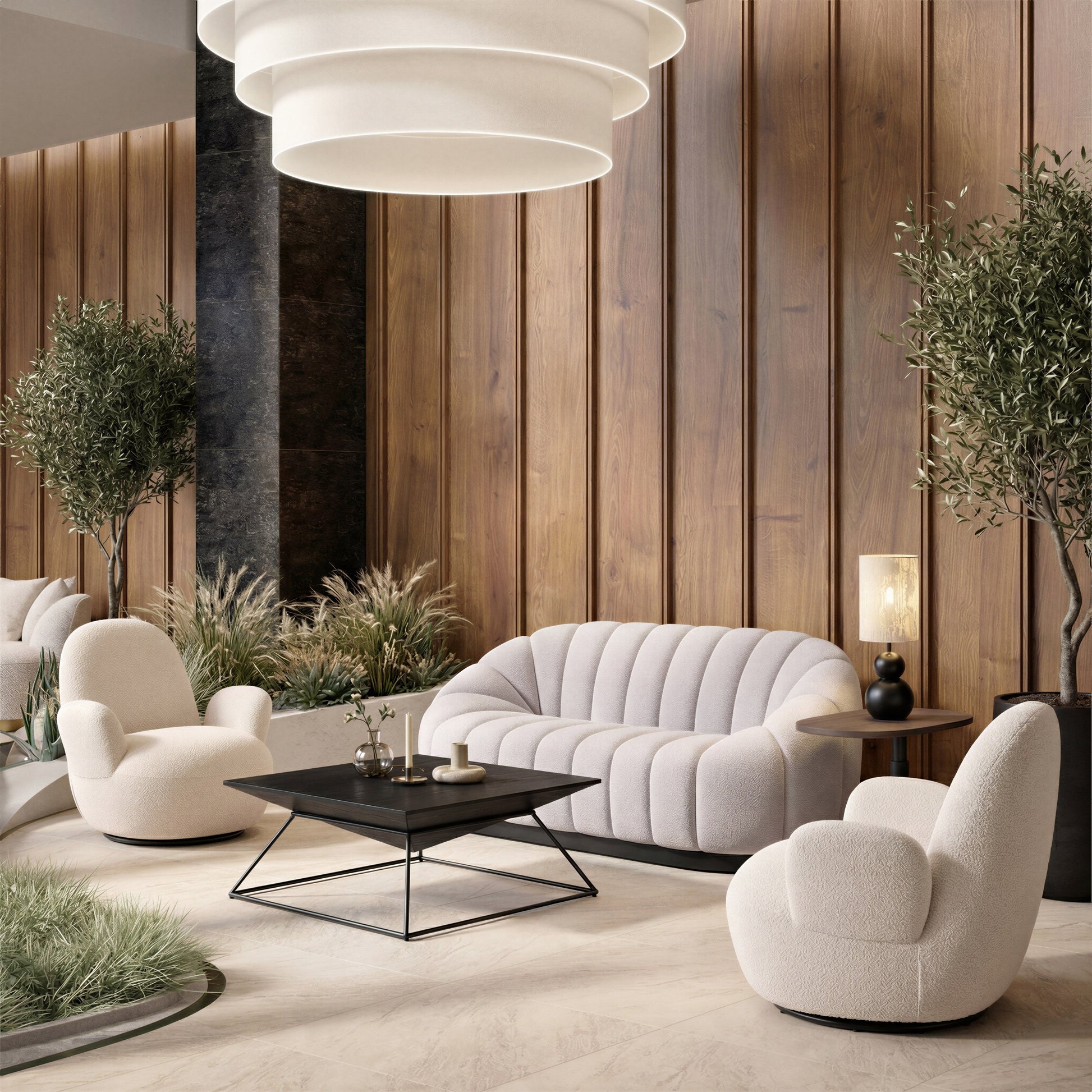 Lunet Ivory Swivel Chair - Ornate Home