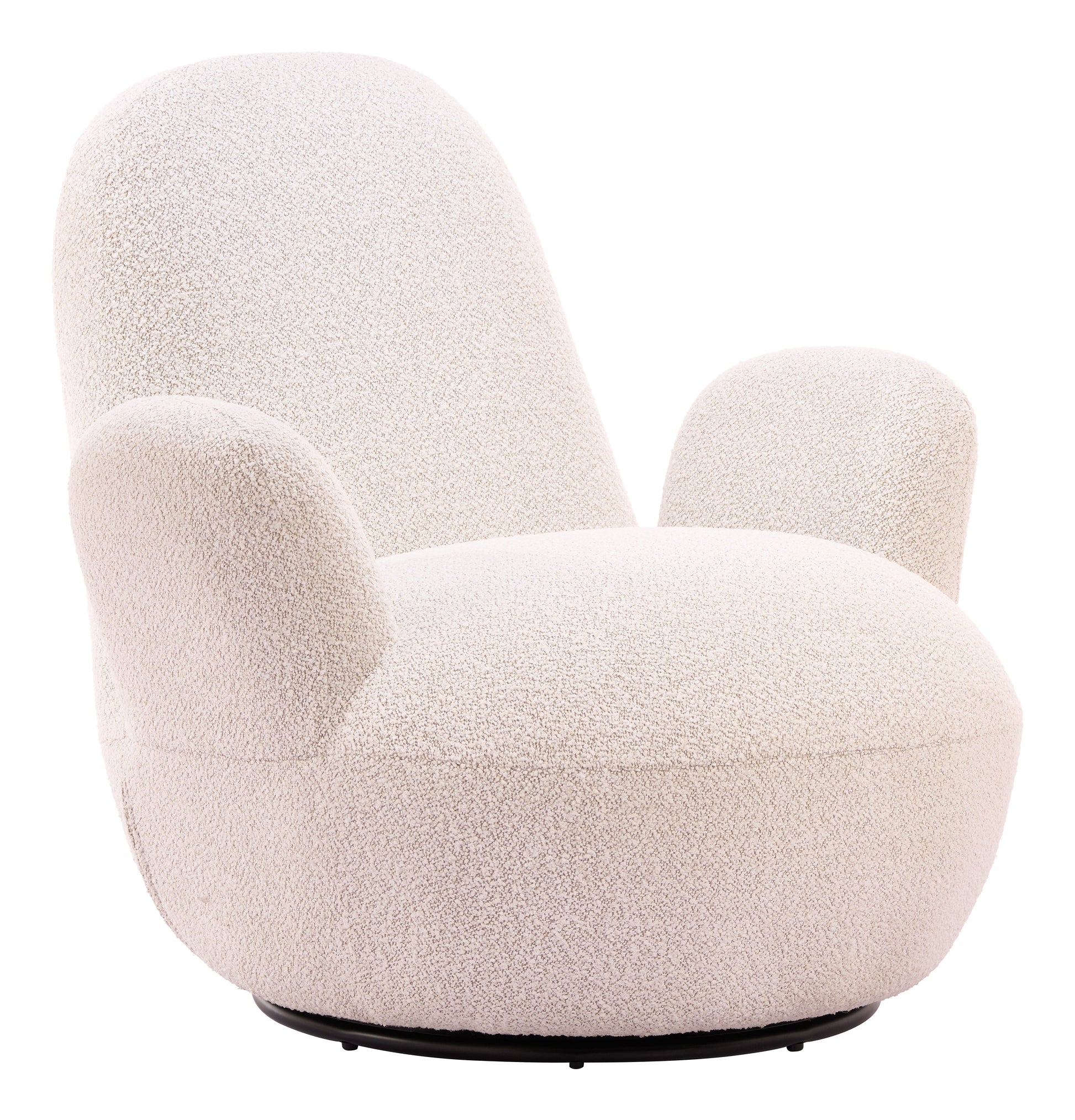 Lunet Ivory Swivel Chair - Ornate Home