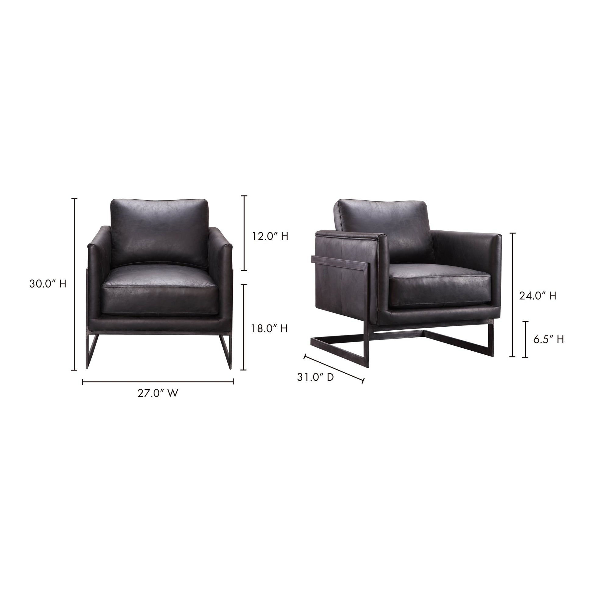 Luxley Black Club Chair - Ornate Home