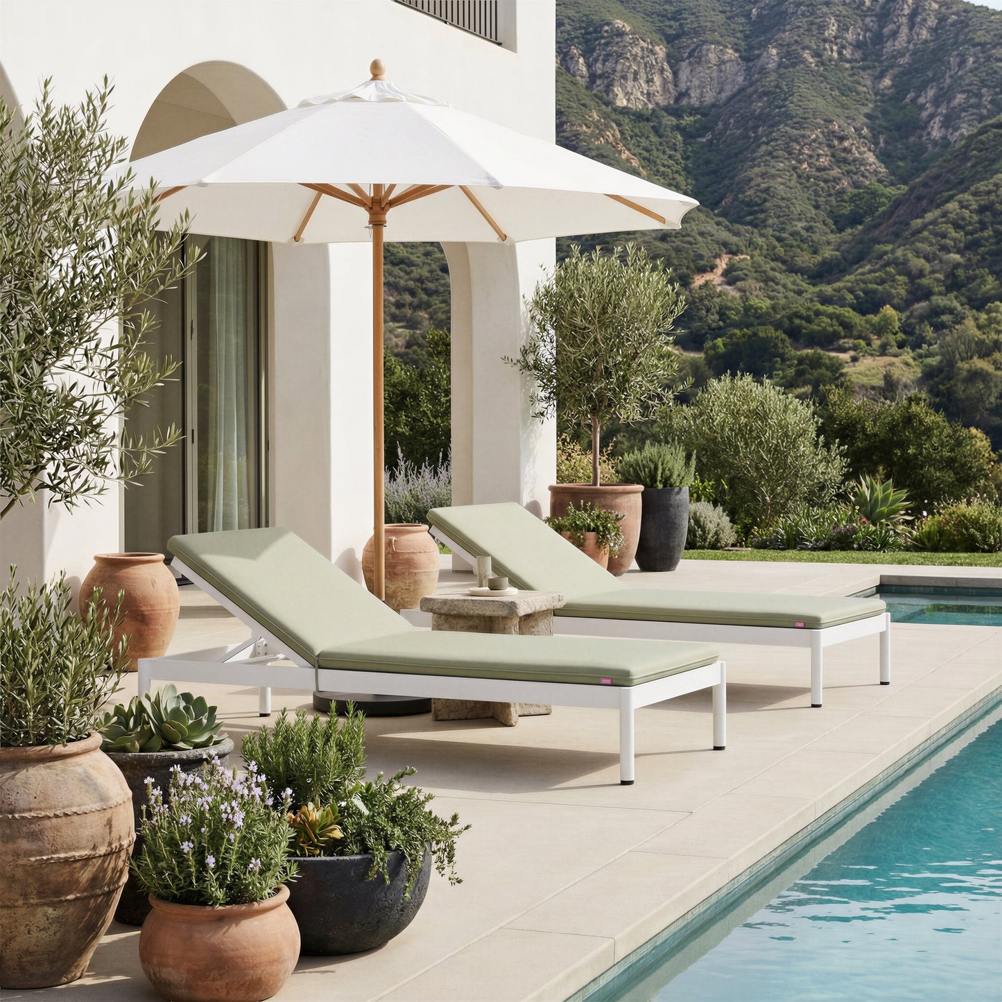 Lychee Green Outdoor Chaise Lounge - Ornate Home