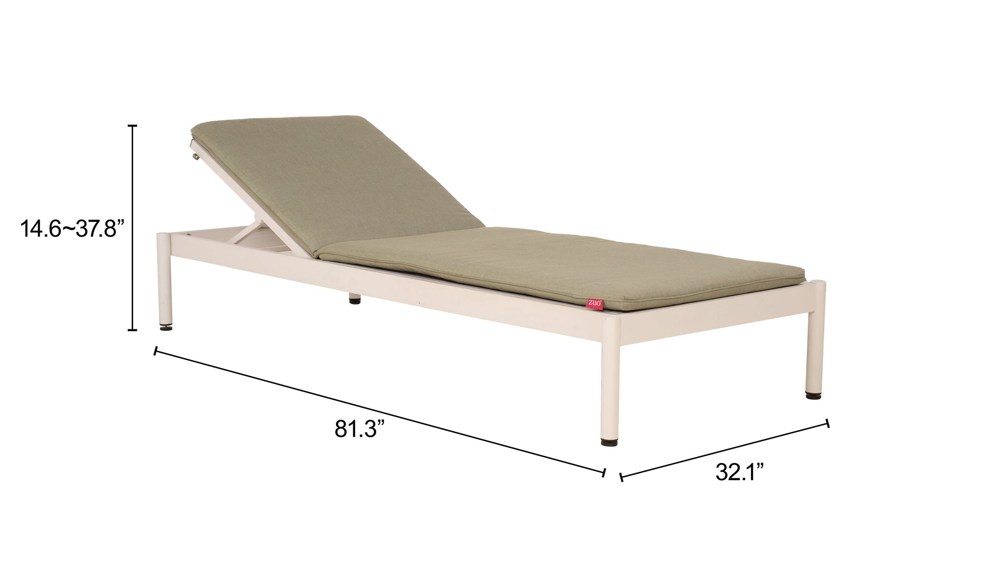 Lychee Green Outdoor Chaise Lounge - Ornate Home