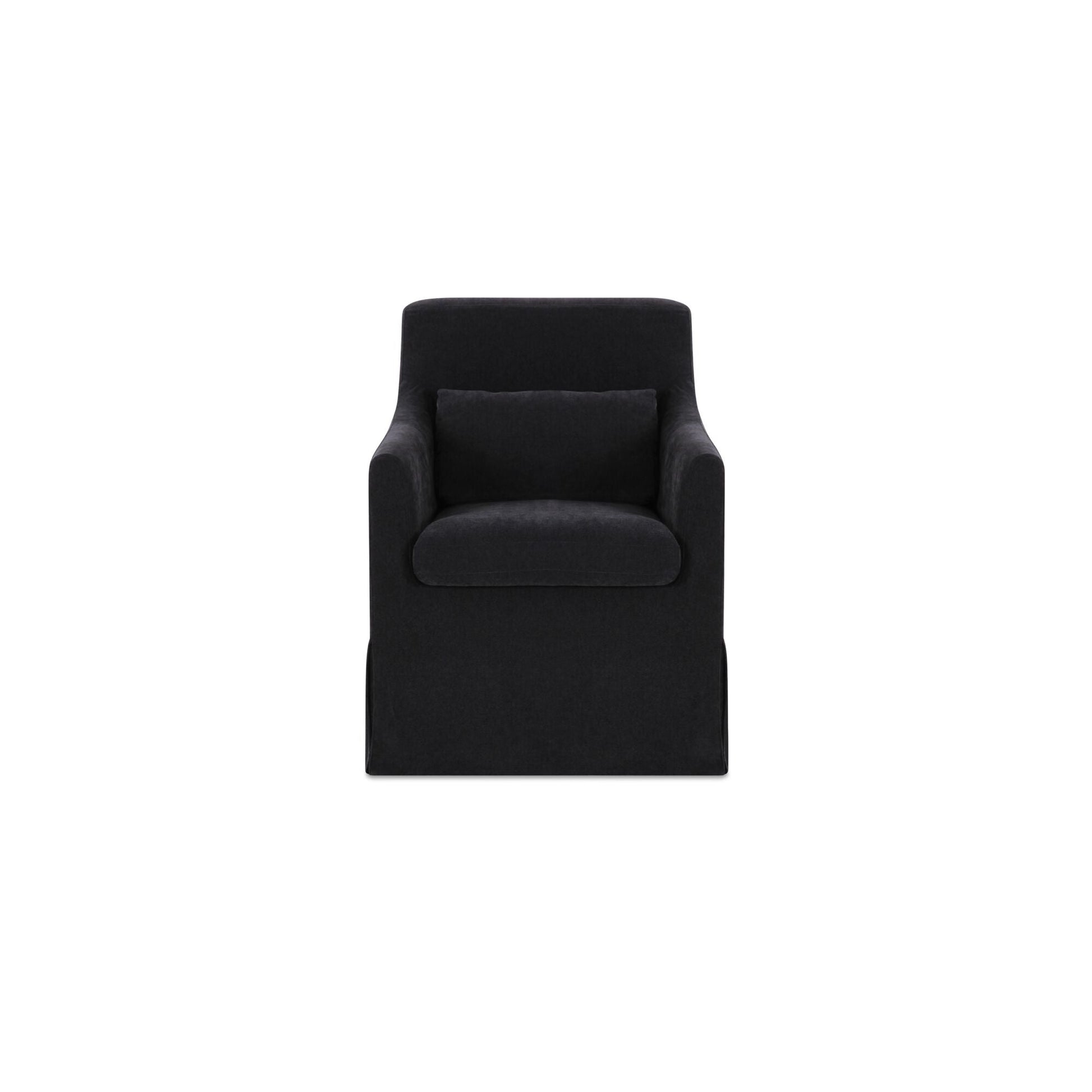 Lydia Black Slipcover Dining Chair - Ornate Home
