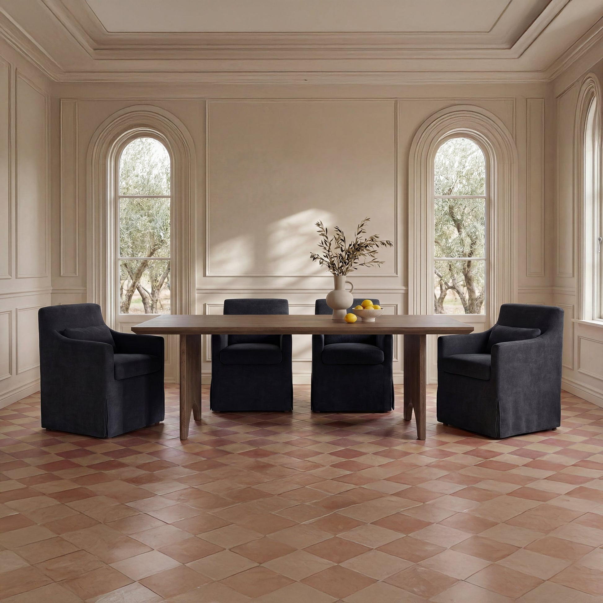 Lydia Black Slipcover Dining Chair - Ornate Home