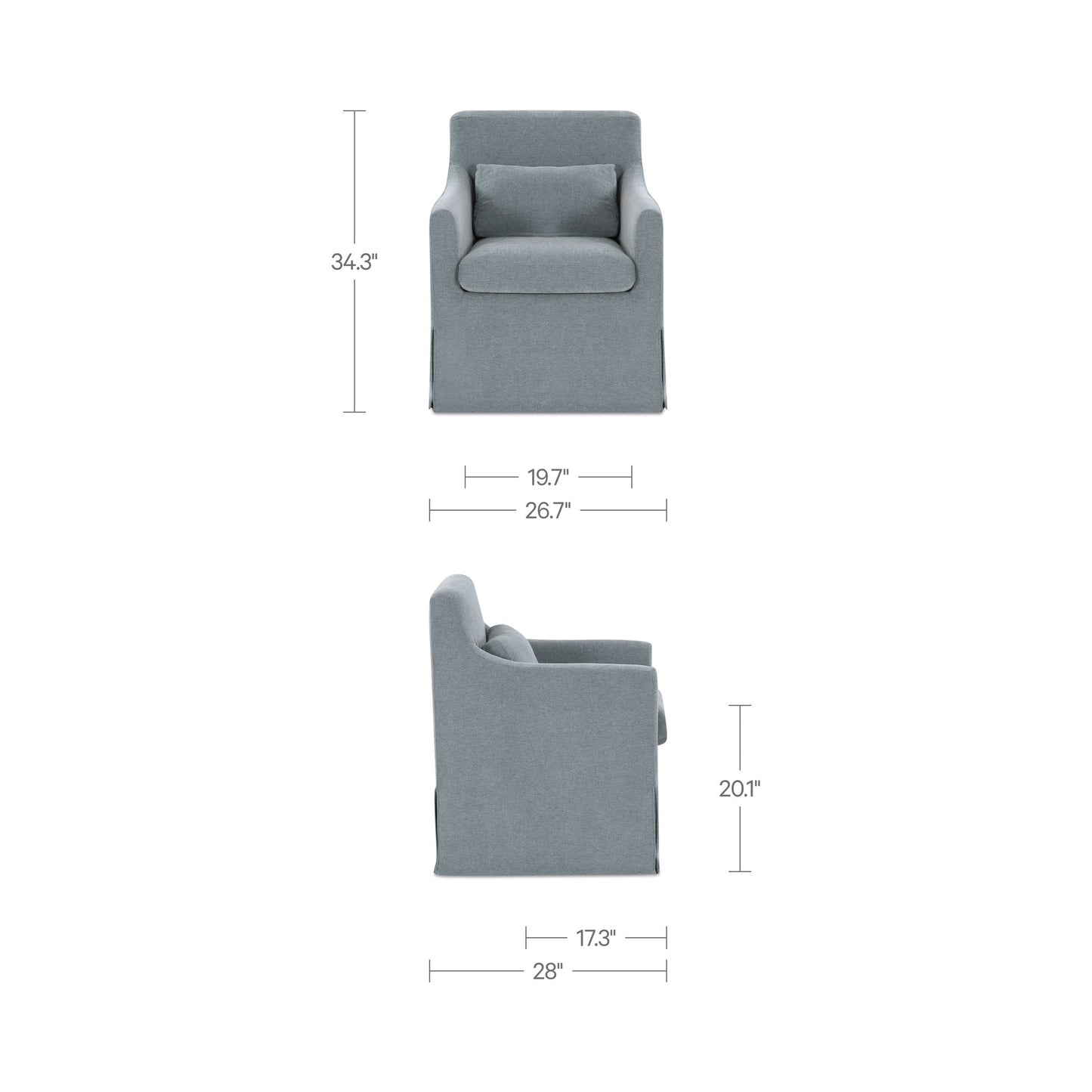 Lydia Blue Slipcover Dining Chair - Ornate Home