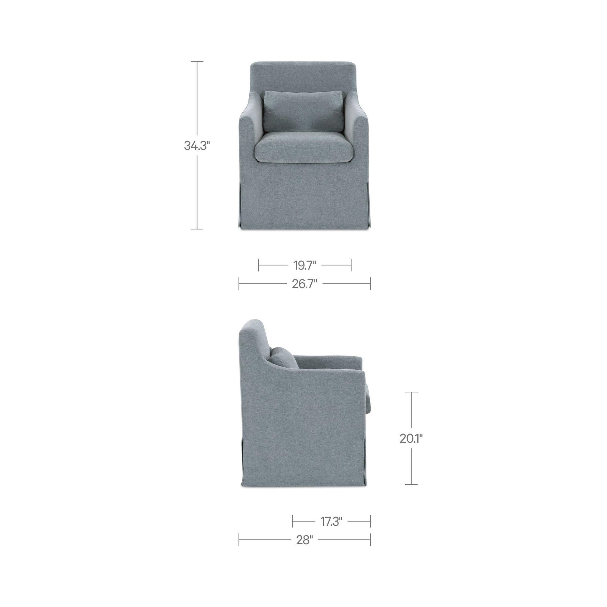 Lydia Blue Slipcover Dining Chair - Ornate Home