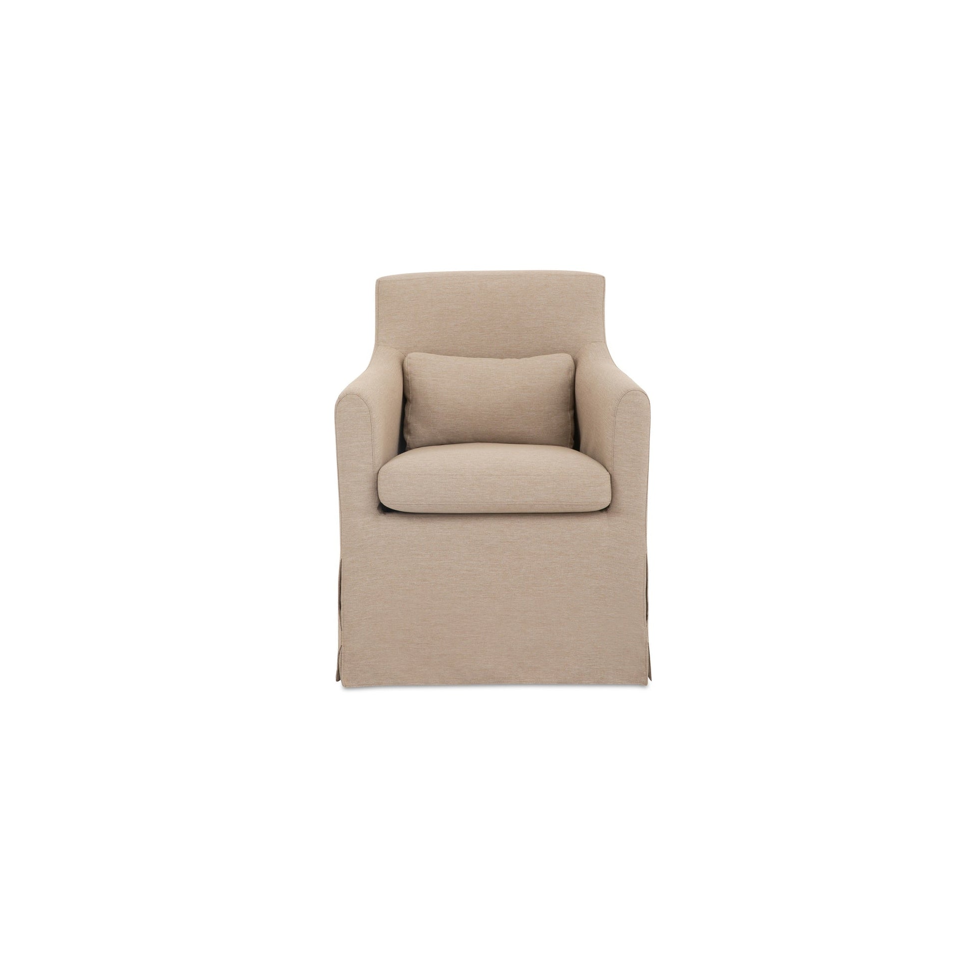 Lydia Light Brown Outdoor Slipcover Dining Chair - Ornate Home
