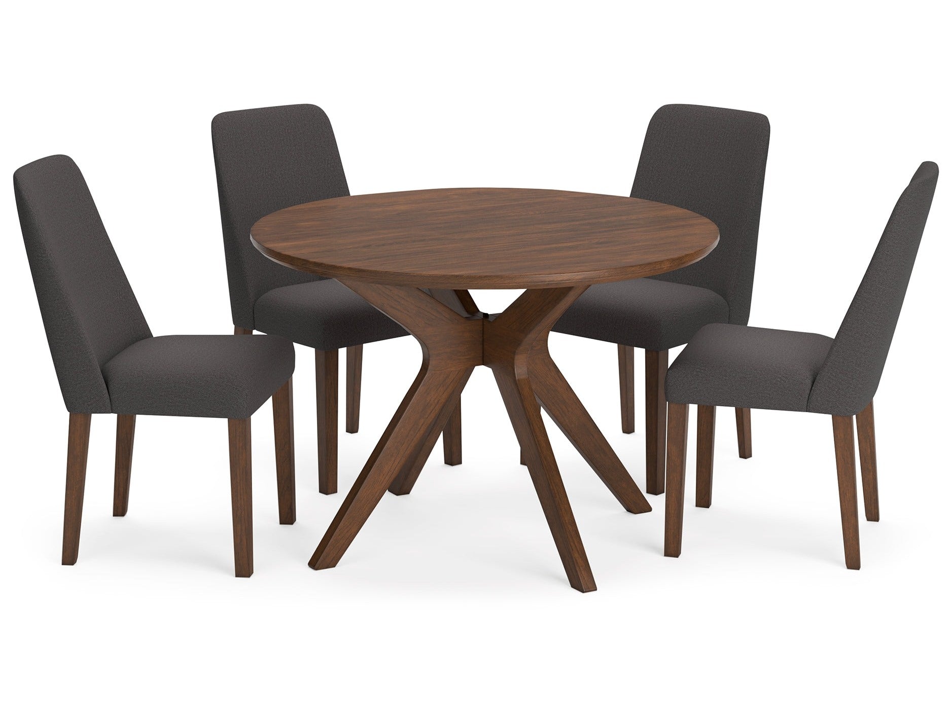 Lyncott Brown Dining Table w/4 Chairs- Viva Furn