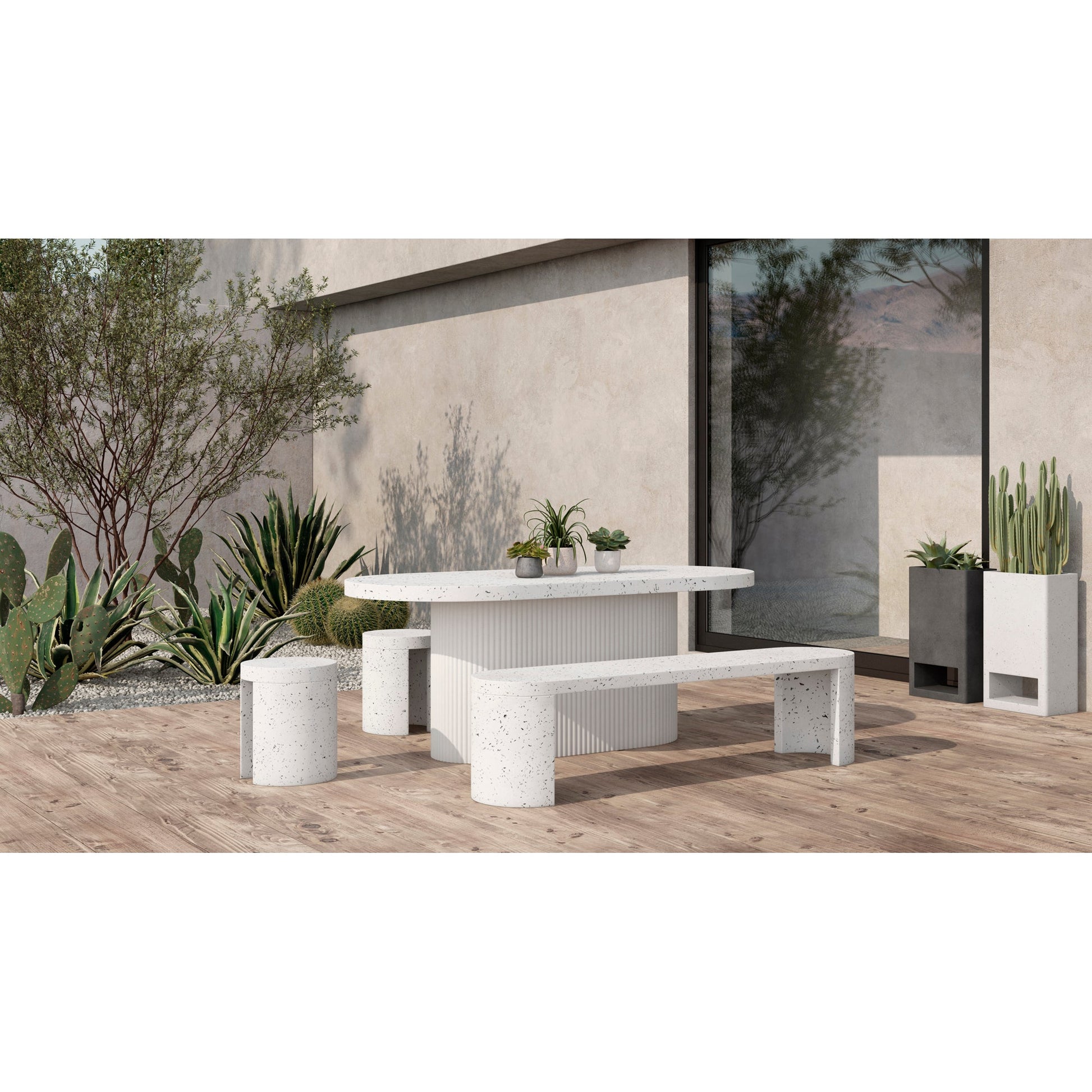 Lyon Light Grey Outdoor Bench - Ornate Home