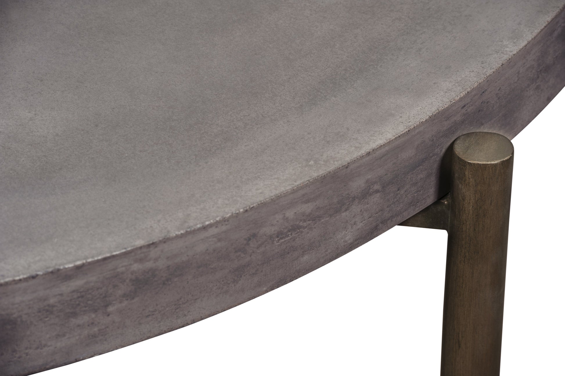 Lyon Round Natural Concrete and Metal Coffee Table - Ornate Home