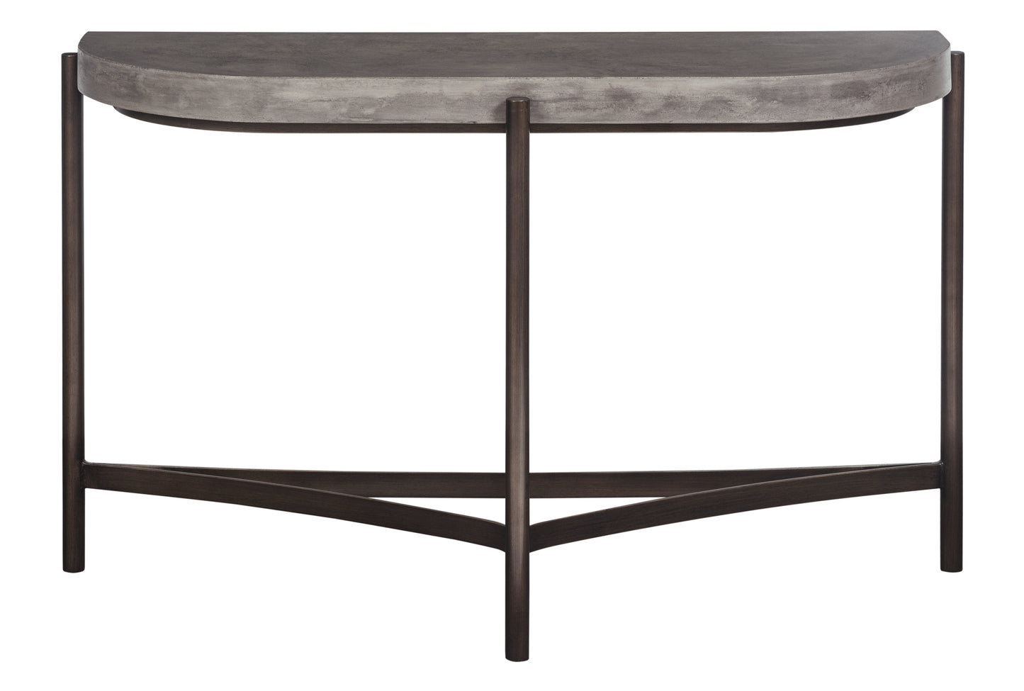 Lyon Semi-circular Natural Concrete and Metal Console Table - Ornate Home
