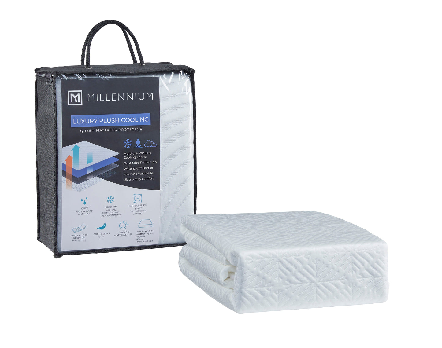 Advanced Breathable Moisture Wicking Cooling Queen Mattress Protector