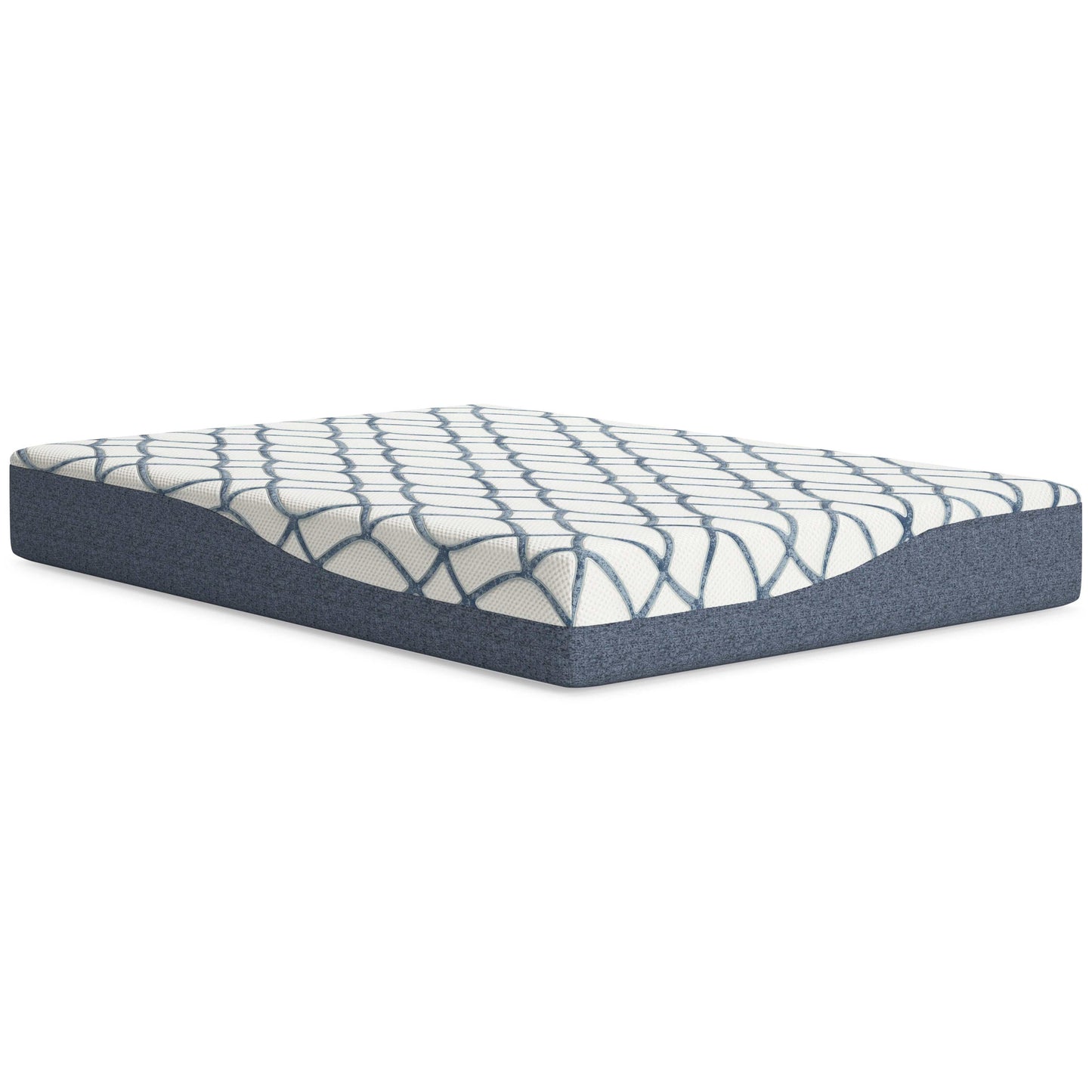 Chime Elite 2.0 White/Blue Memory Foam 10 Inch Mattress / Firm