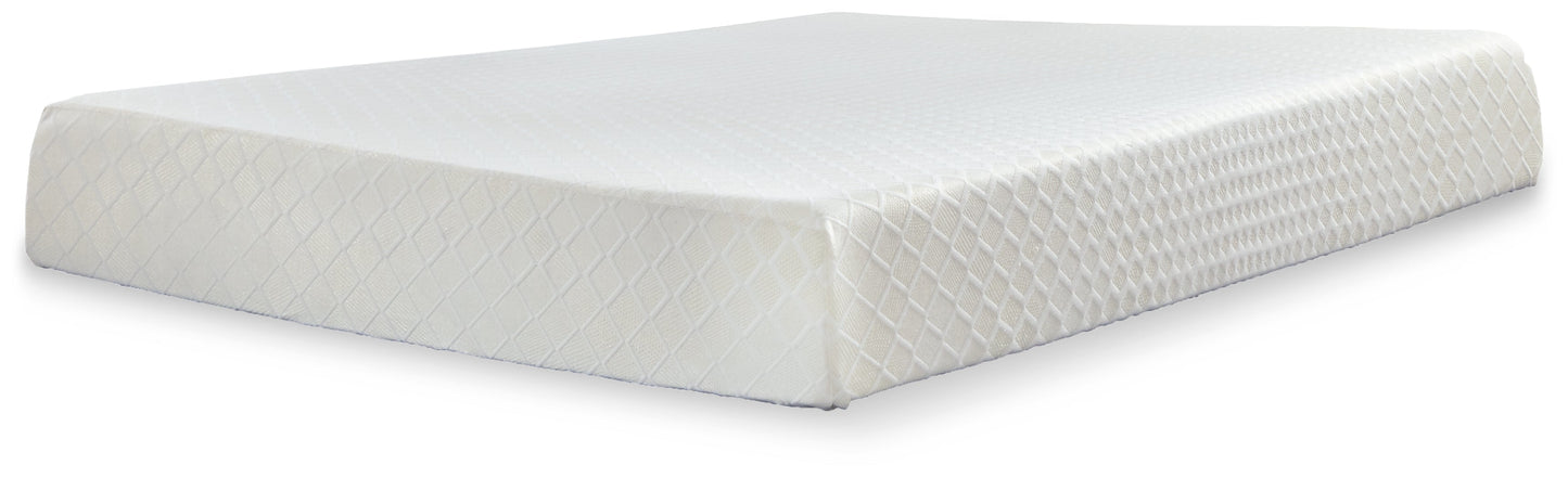 10 Inch Chime Memory Foam White King Mattress and Foundation