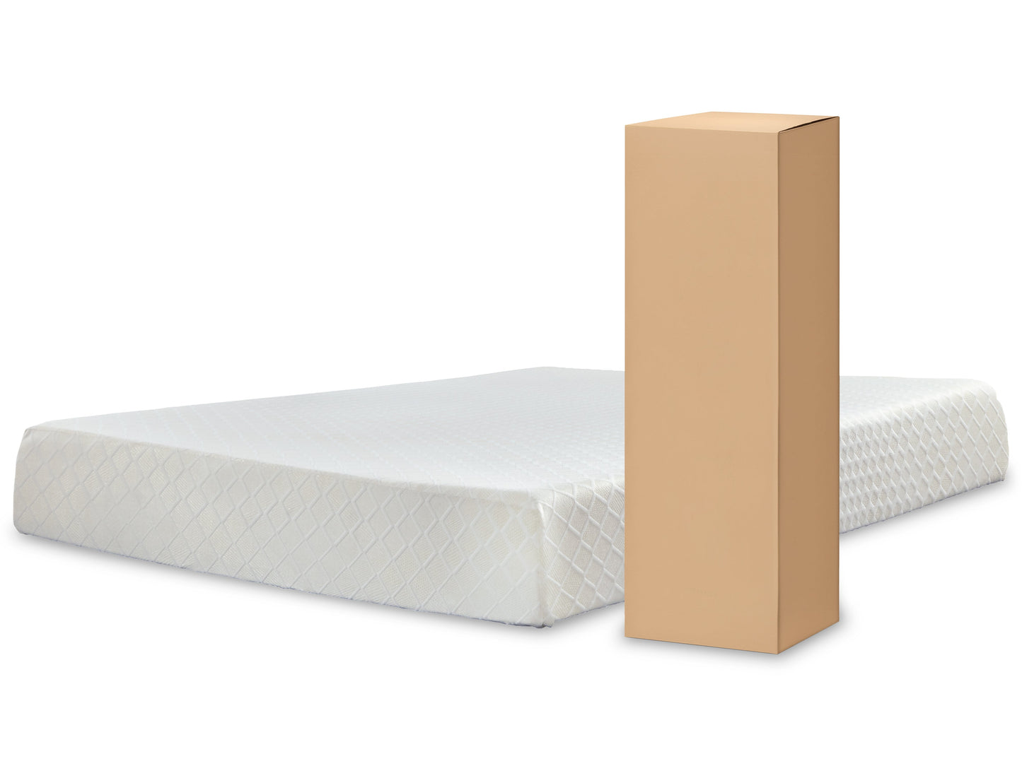 10 Inch Chime Memory Foam White King Mattress and Foundation