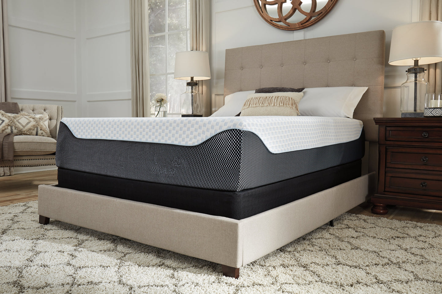 14 Inch Chime Elite White/Blue California King Mattress