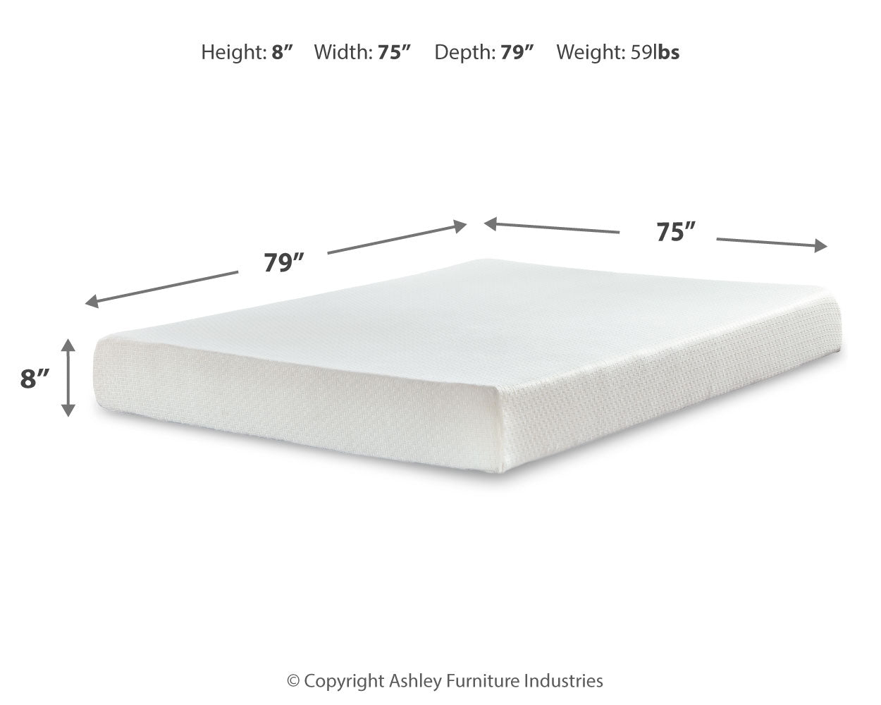 Chime 8 Inch Memory Foam White King Mattress and Adjustable Base