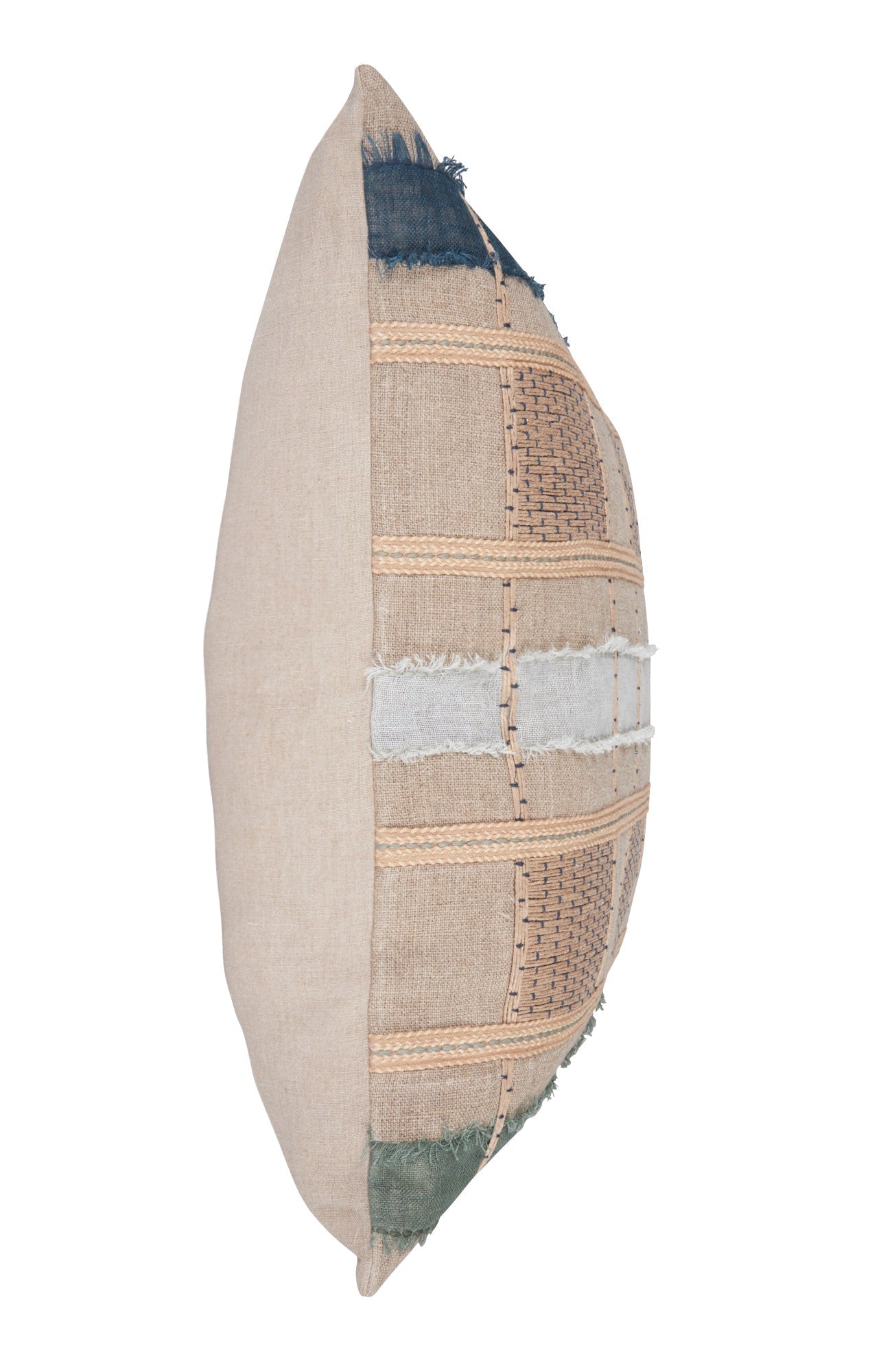 ML Stratton Natural/Blue Multi Multiple Sizes Throw Pillow (Set of 2) - Ornate Home