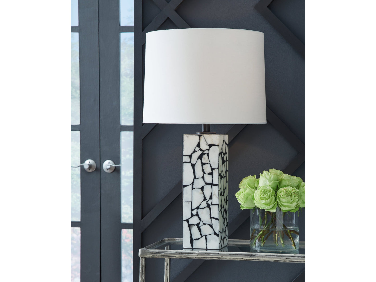 Macaria White/Black Table Lamp (Set of 2)- Viva Furn