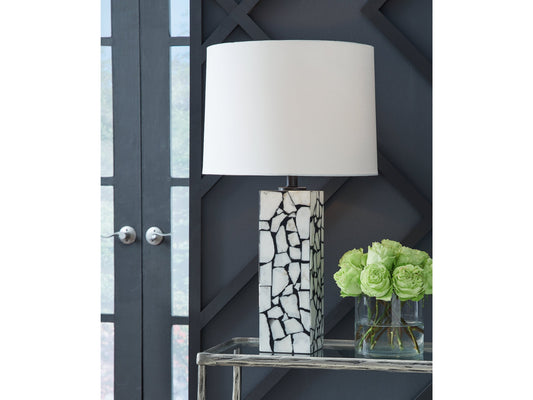 Macaria White/Black Table Lamp (Set of 2)- Viva Furn