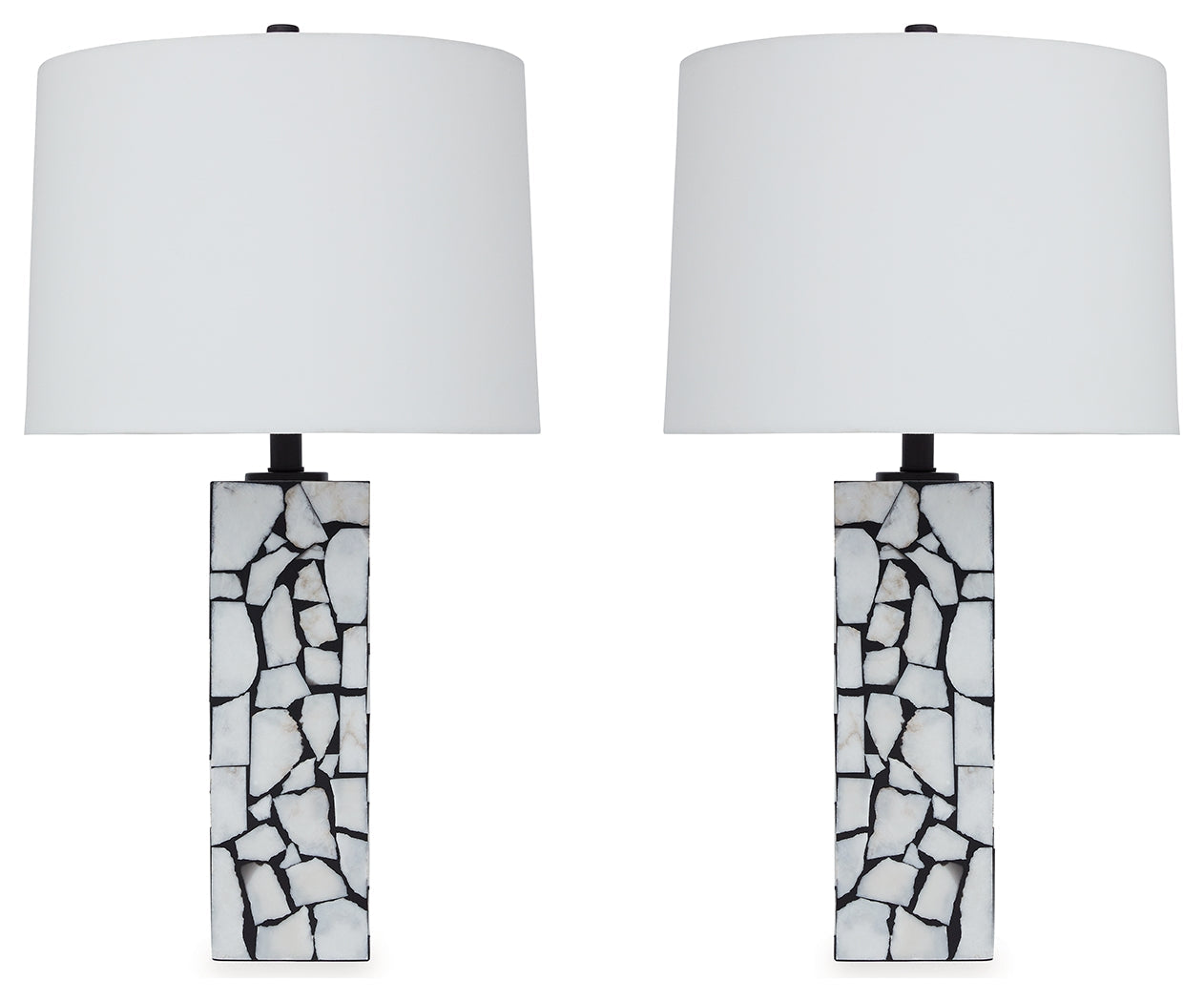 Macaria White/Black Table Lamp (Set of 2)- Viva Furn