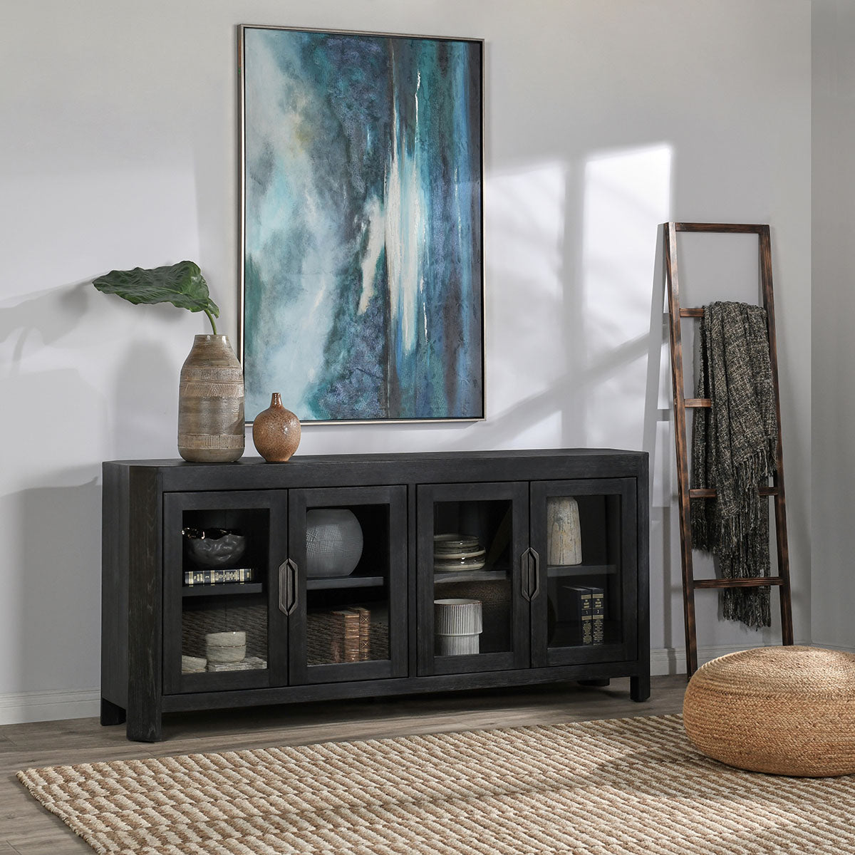 Macarthur Antique Black Cabinet - Ornate Home