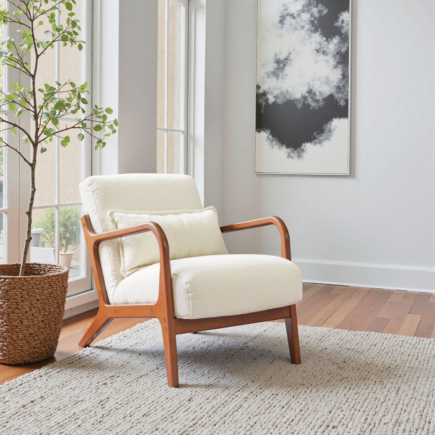 Macio Cream Accent Chair - Ornate Home