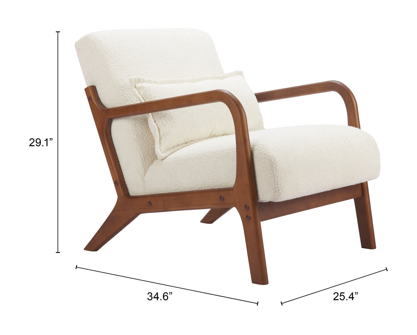 Macio Cream Accent Chair - Ornate Home
