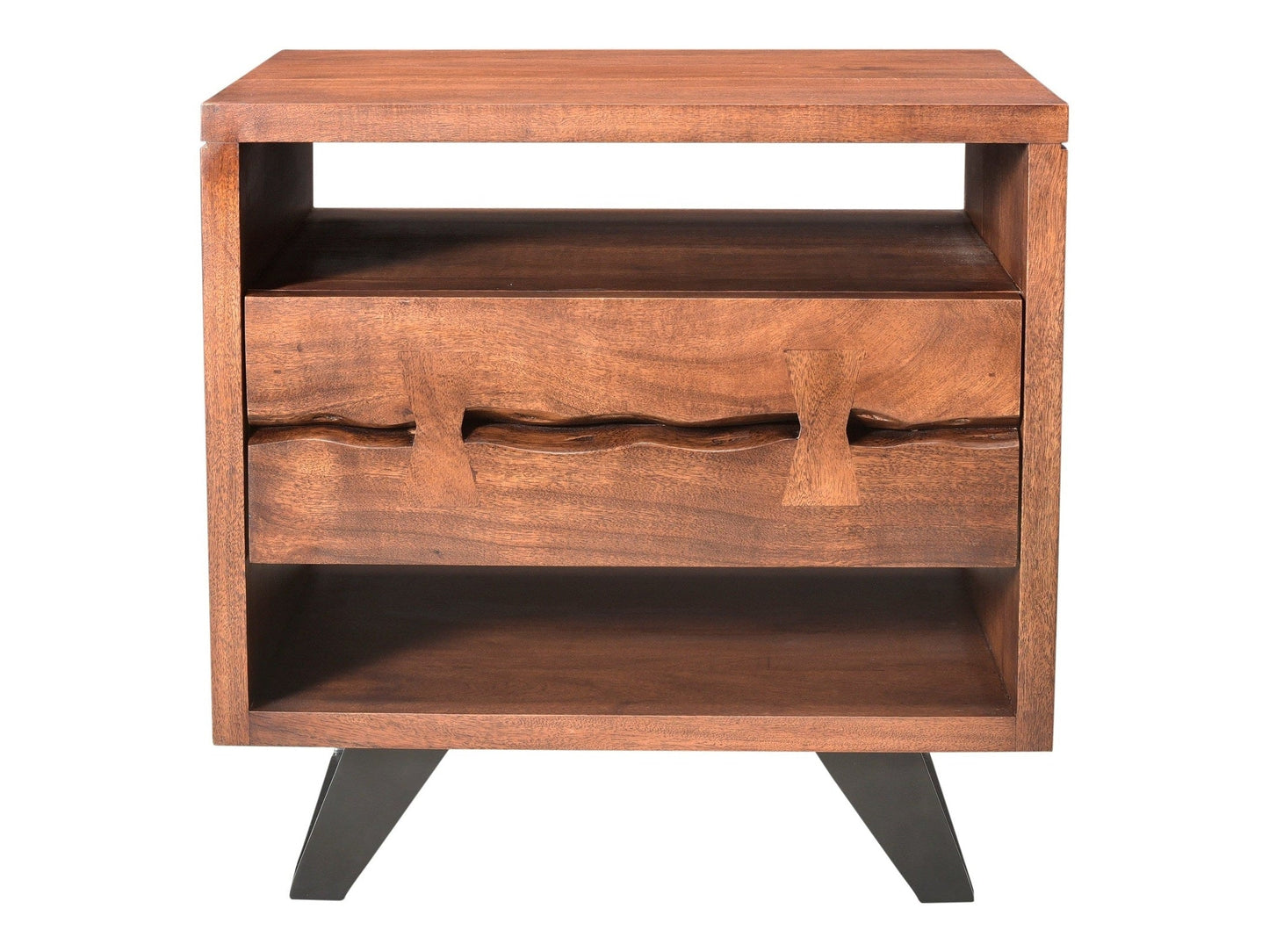 Madagascar Brown Nightstand Open-Shelf - Ornate Home