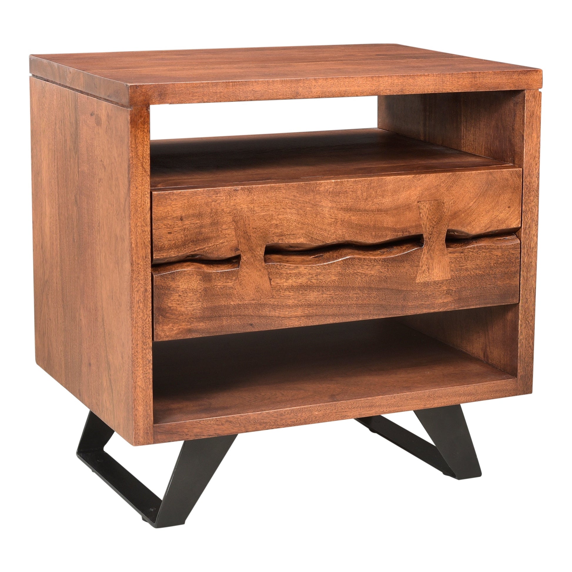 Madagascar Brown Nightstand Open-Shelf - Ornate Home