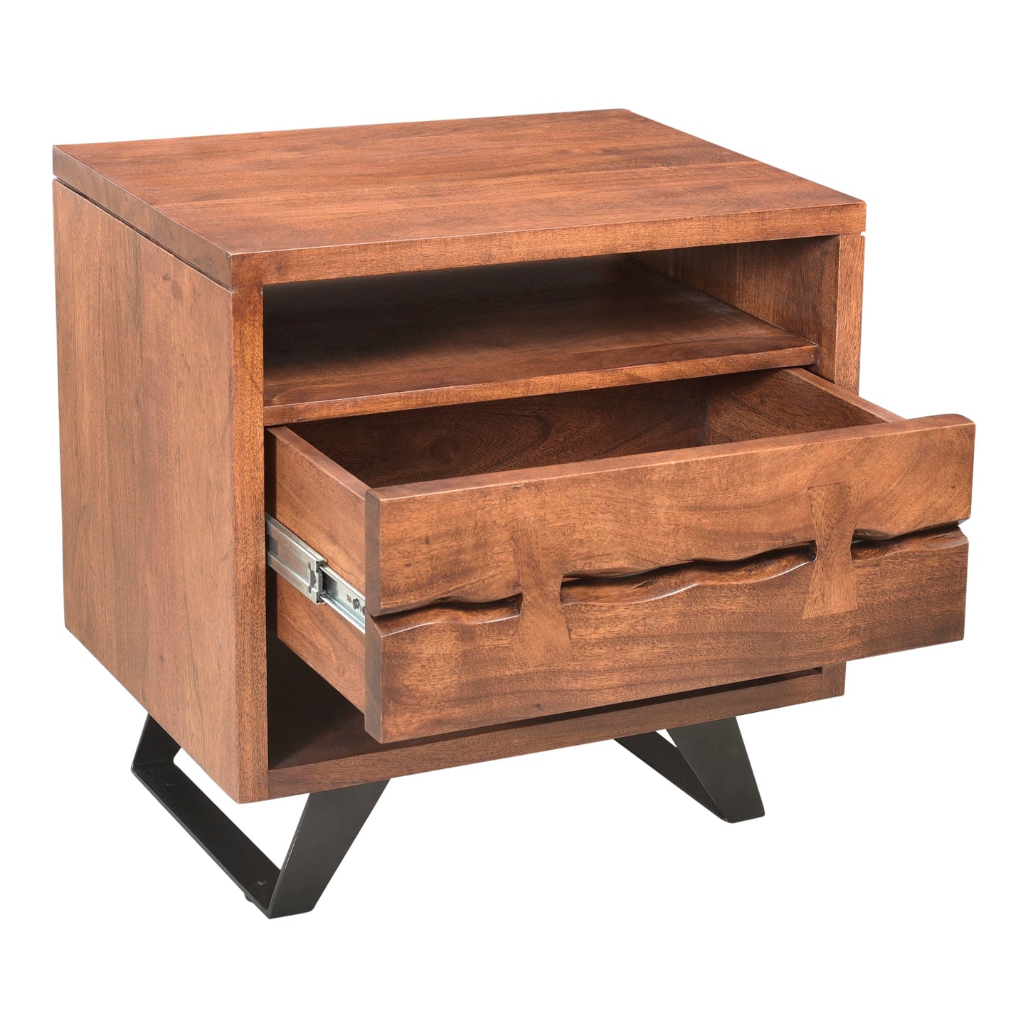 Madagascar Brown Nightstand Open-Shelf - Ornate Home