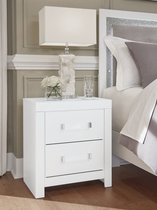 Maeling White Nightstand- Viva Furn