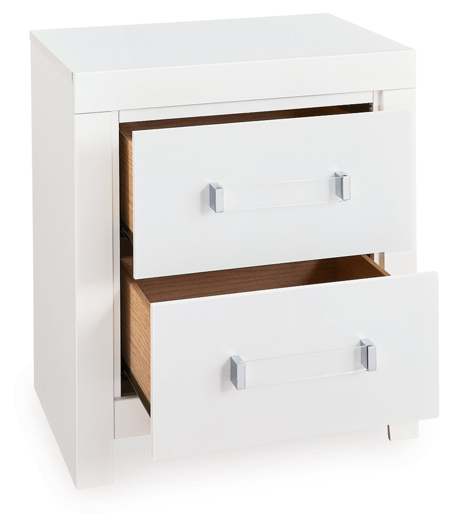 Maeling White Nightstand- Viva Furn