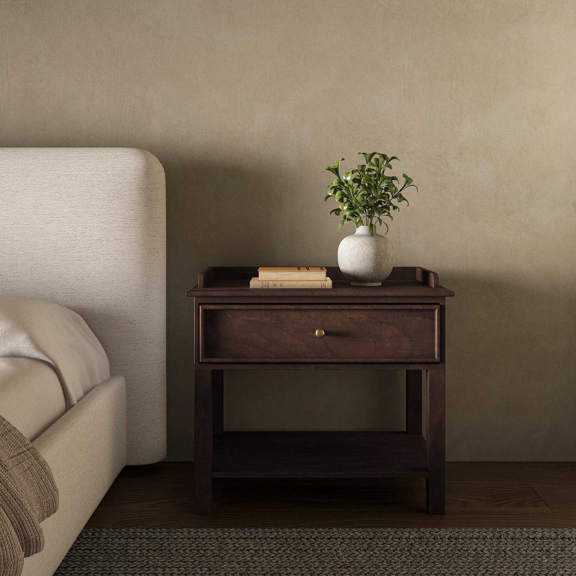 Maeve Dark Brown Nightstand - Ornate Home