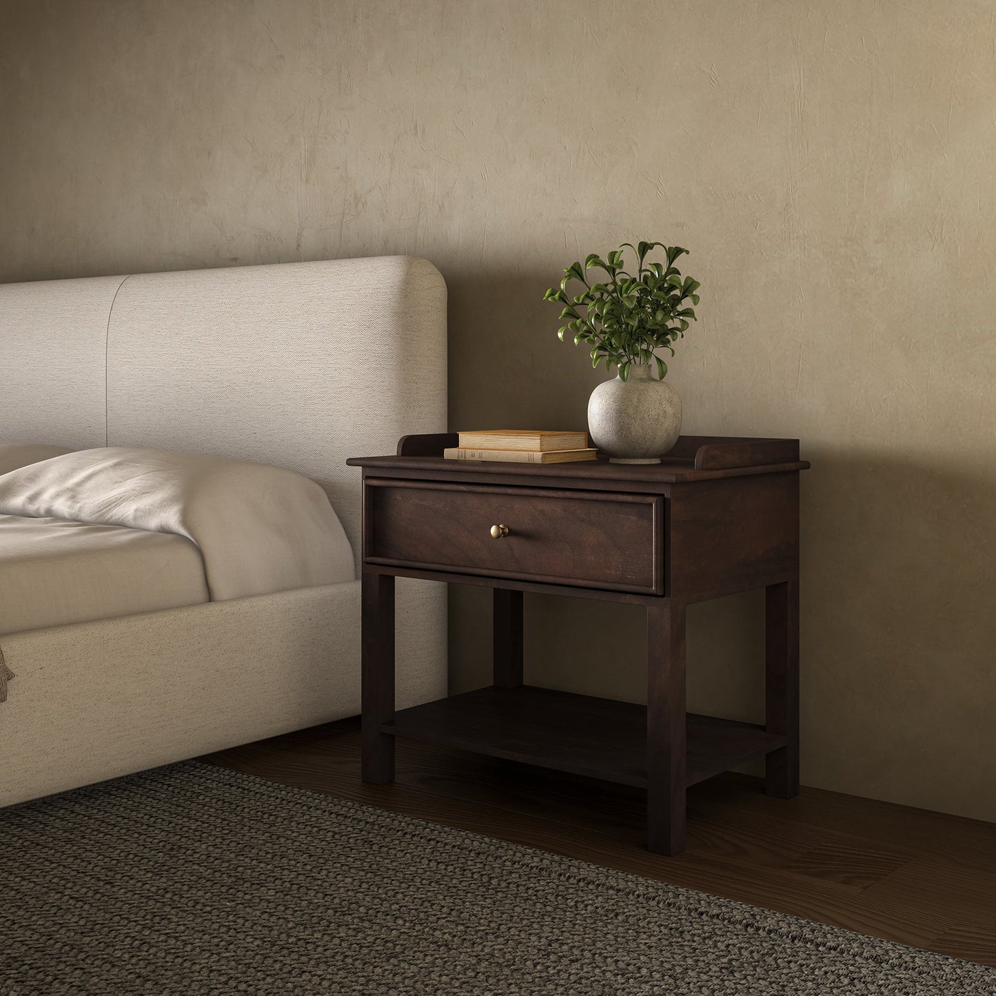 Maeve Dark Brown Nightstand - Ornate Home
