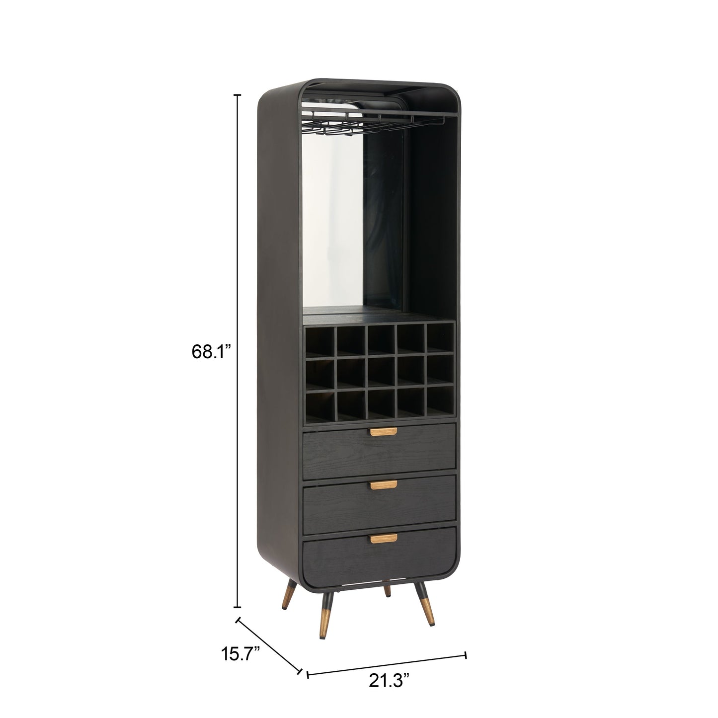 Magara Black Bar Cabinet - Ornate Home