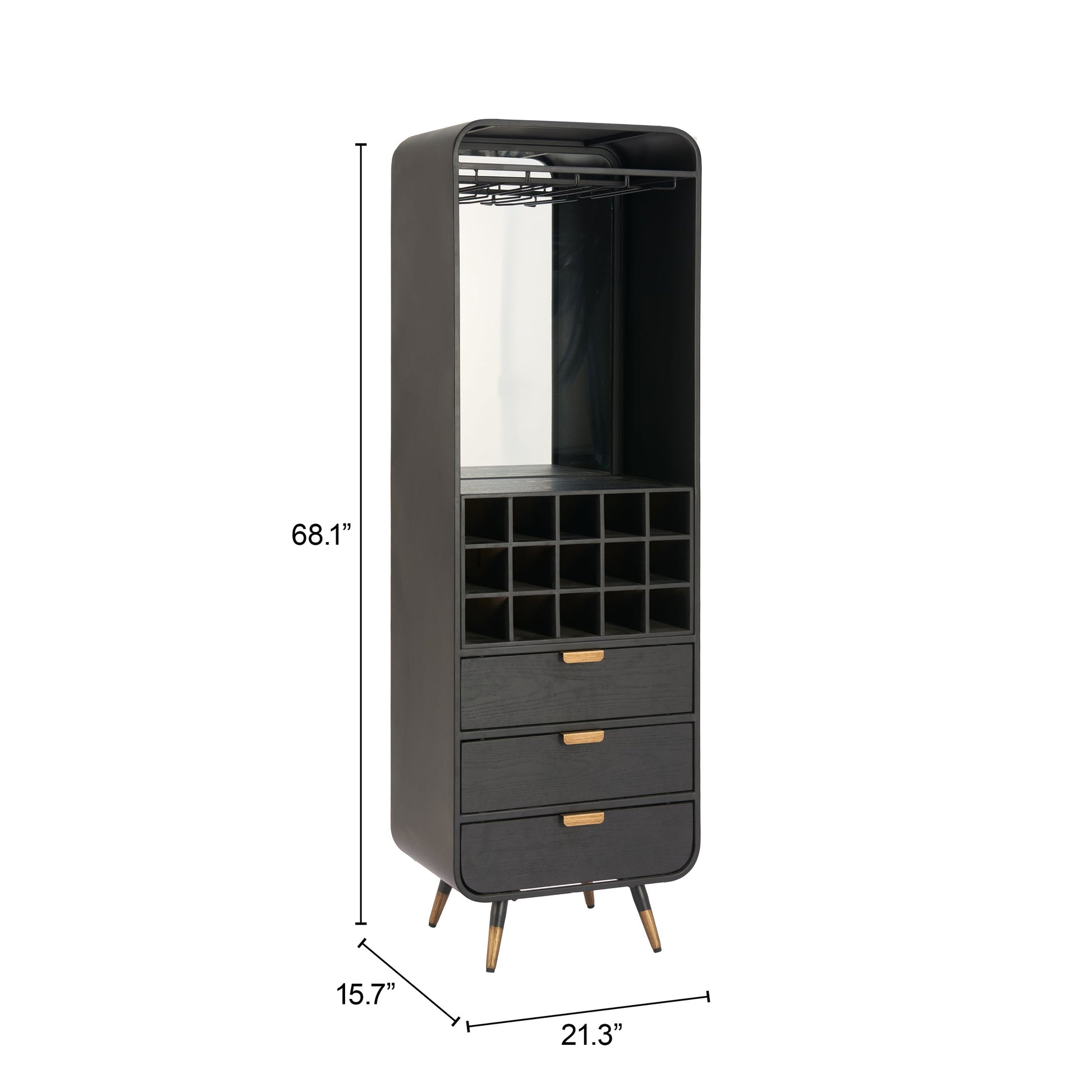 Magara Black Bar Cabinet - Ornate Home