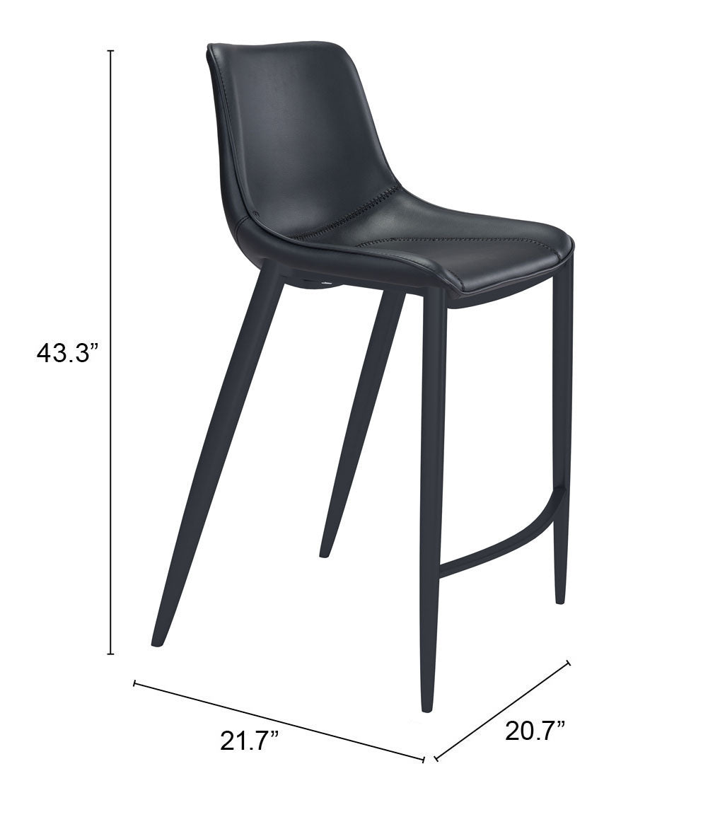 Magnus Black Barstool (Set of 2) - Ornate Home