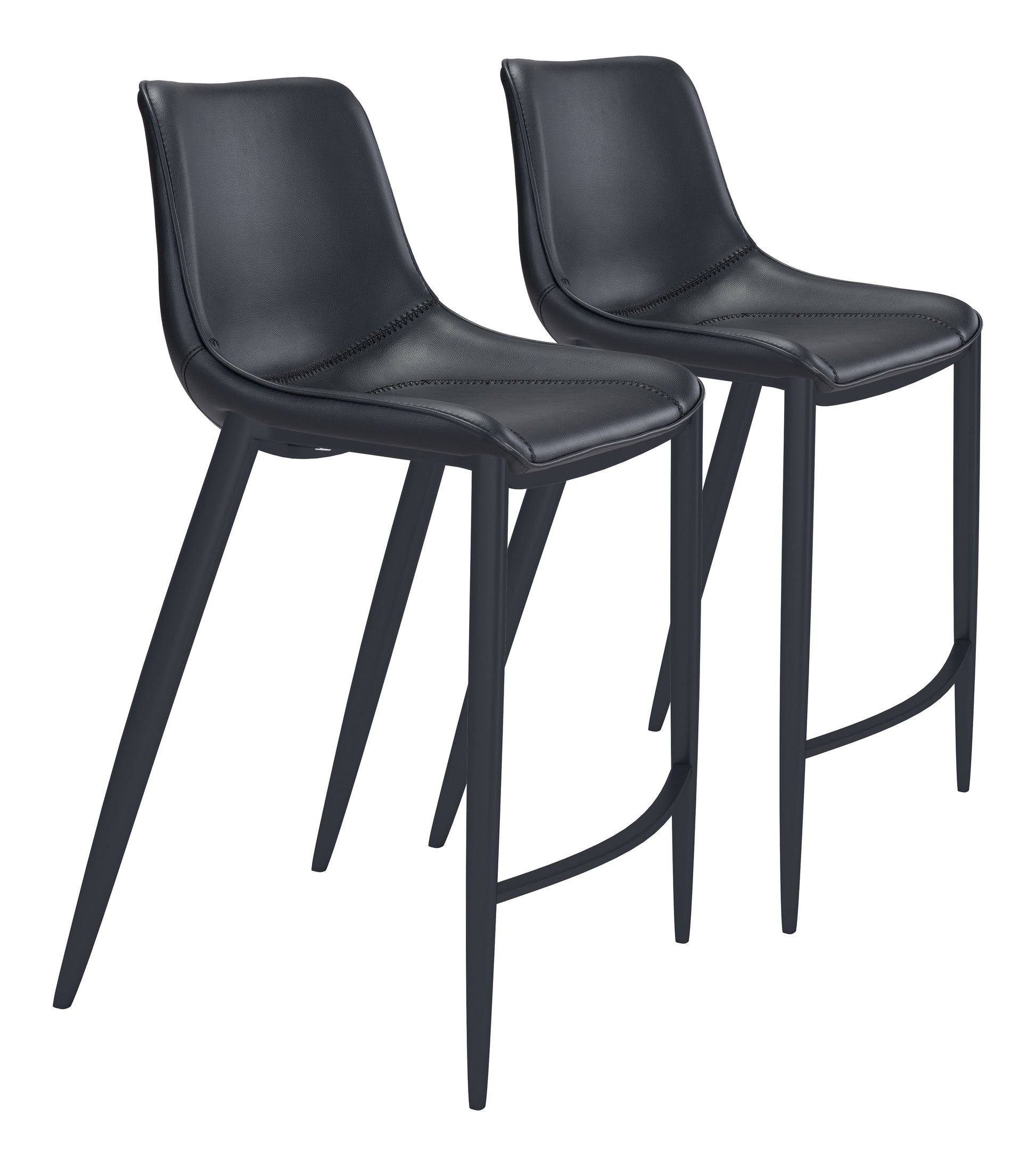 Magnus Black Barstool (Set of 2) - Ornate Home