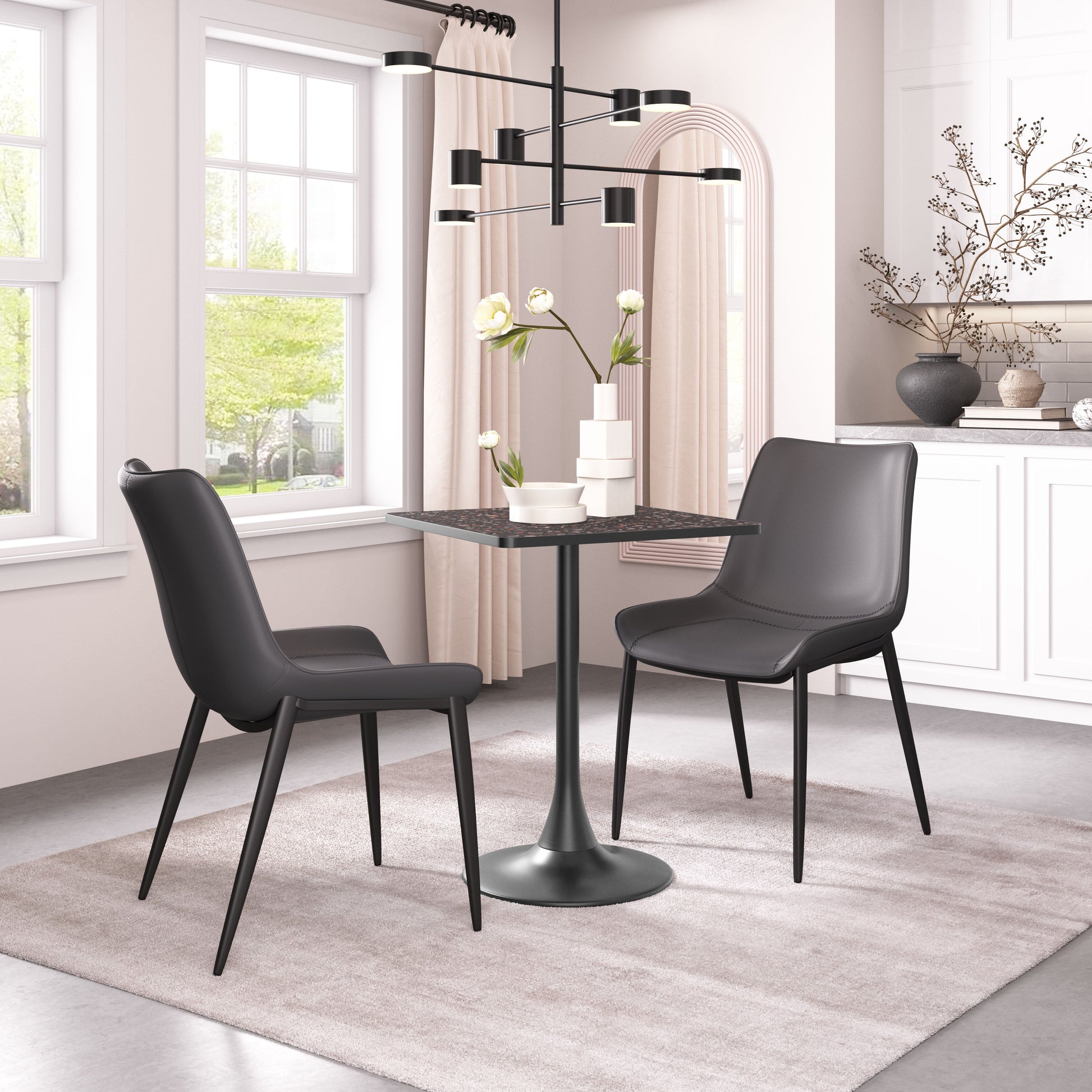 Magnus Black Dining Chair (Set of 2) - Ornate Home