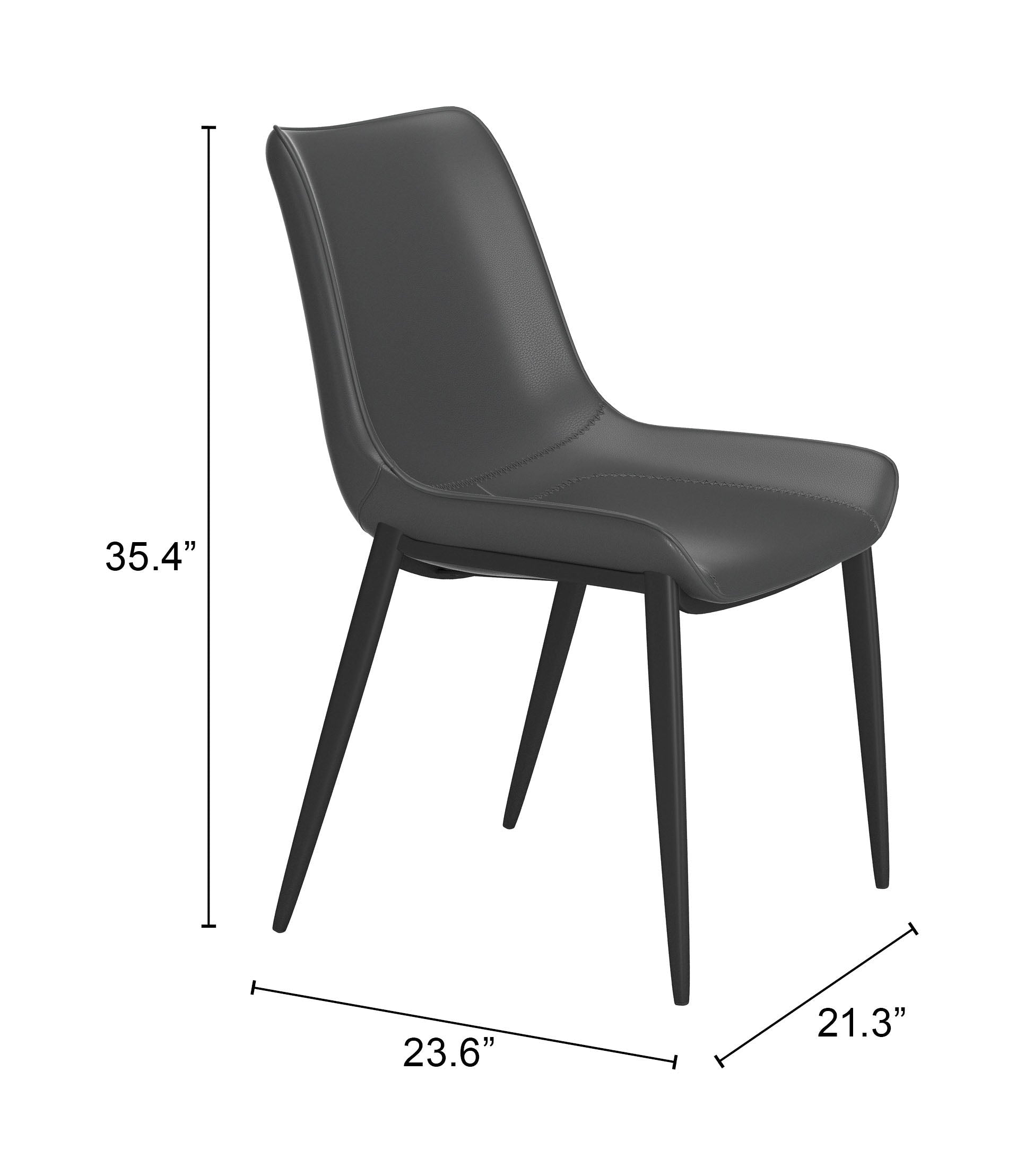Magnus Black Dining Chair (Set of 2) - Ornate Home