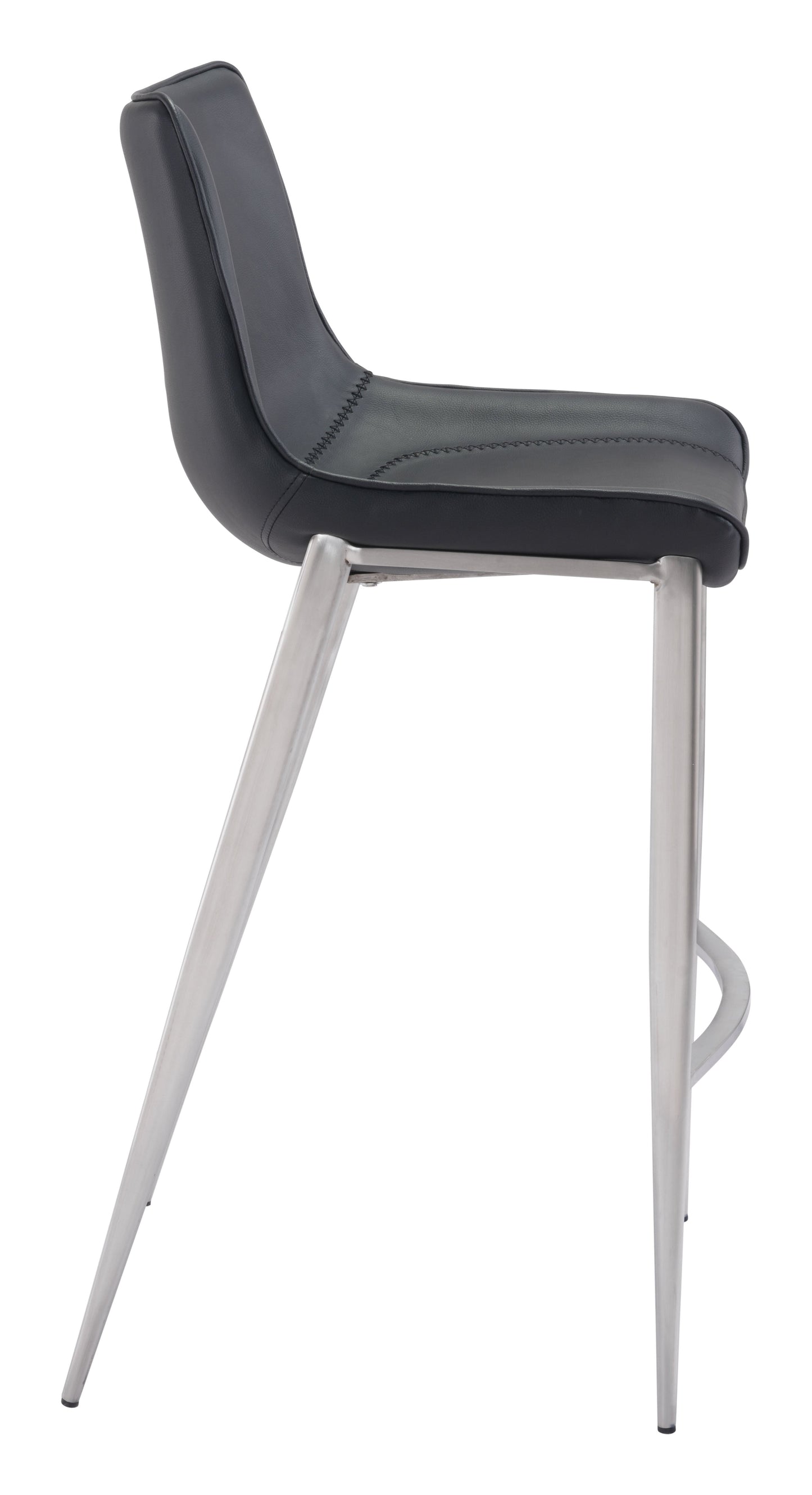 Magnus Black & Silver Barstool (Set of 2) - Ornate Home
