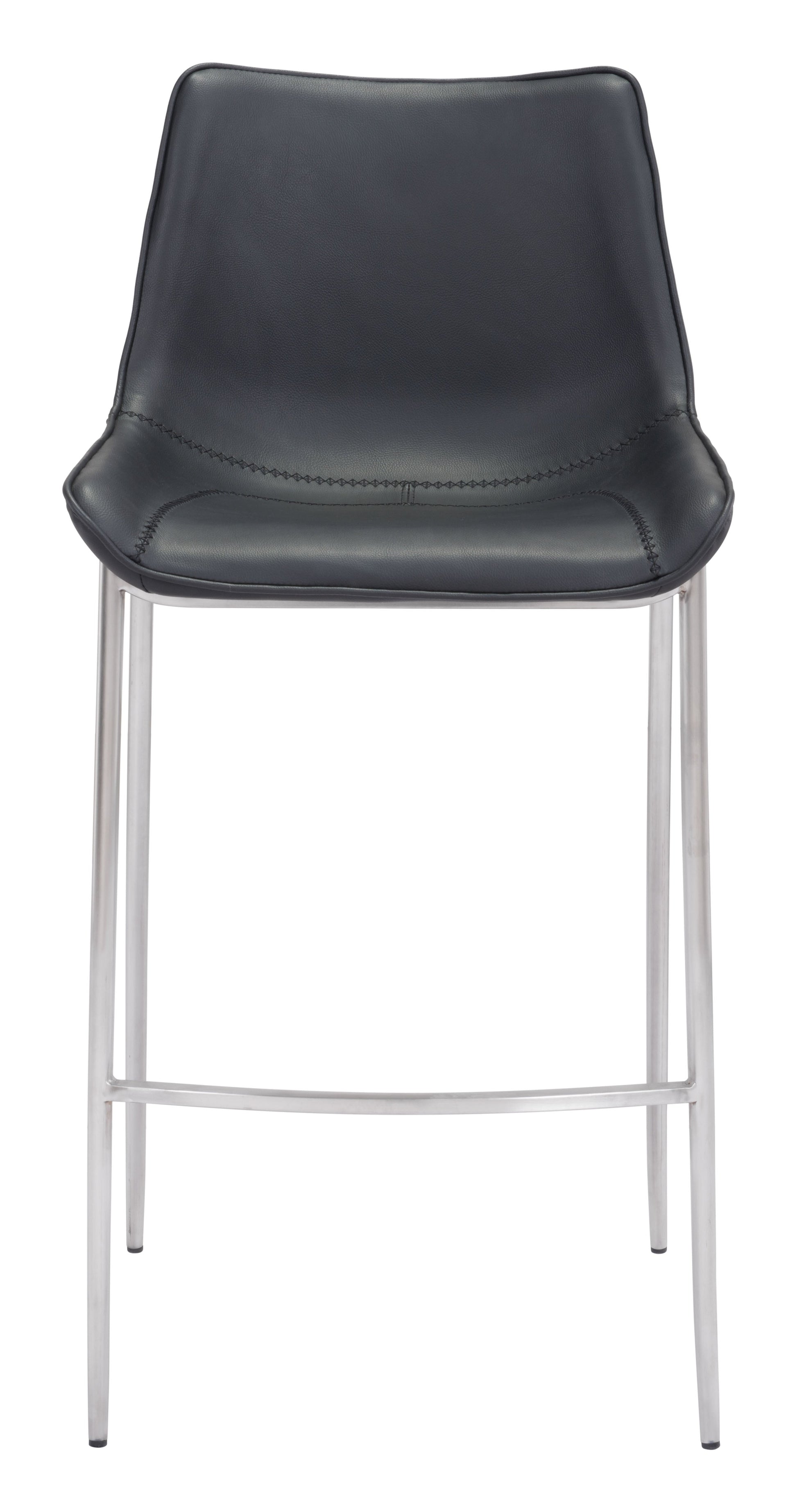 Magnus Black & Silver Barstool (Set of 2) - Ornate Home