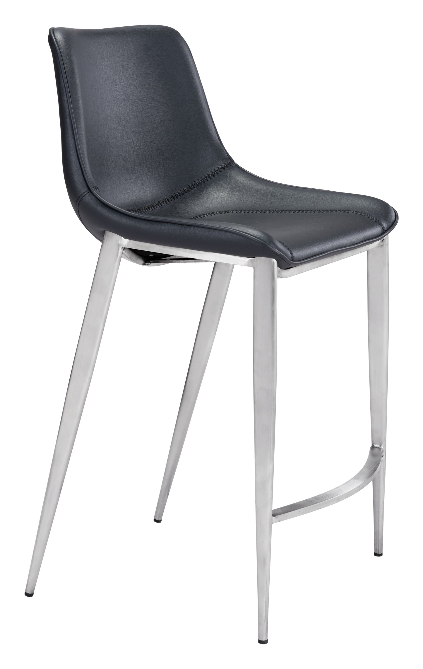 Magnus Black & Silver Counter Stool (Set of 2) - Ornate Home
