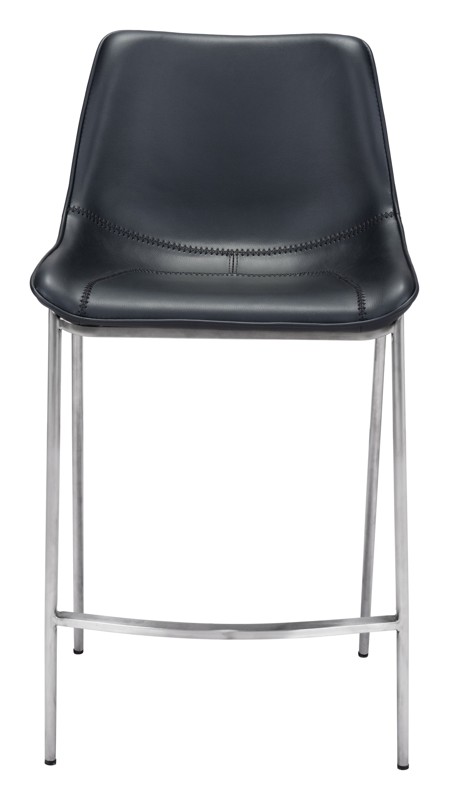 Magnus Black & Silver Counter Stool (Set of 2) - Ornate Home