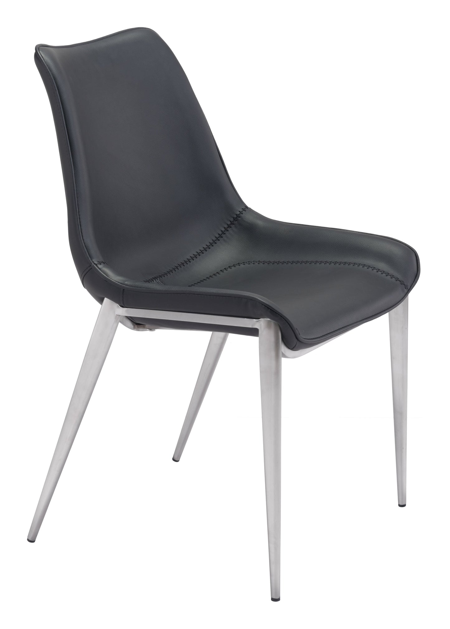 Magnus Black & Silver Dining Chair (Set of 2) - Ornate Home