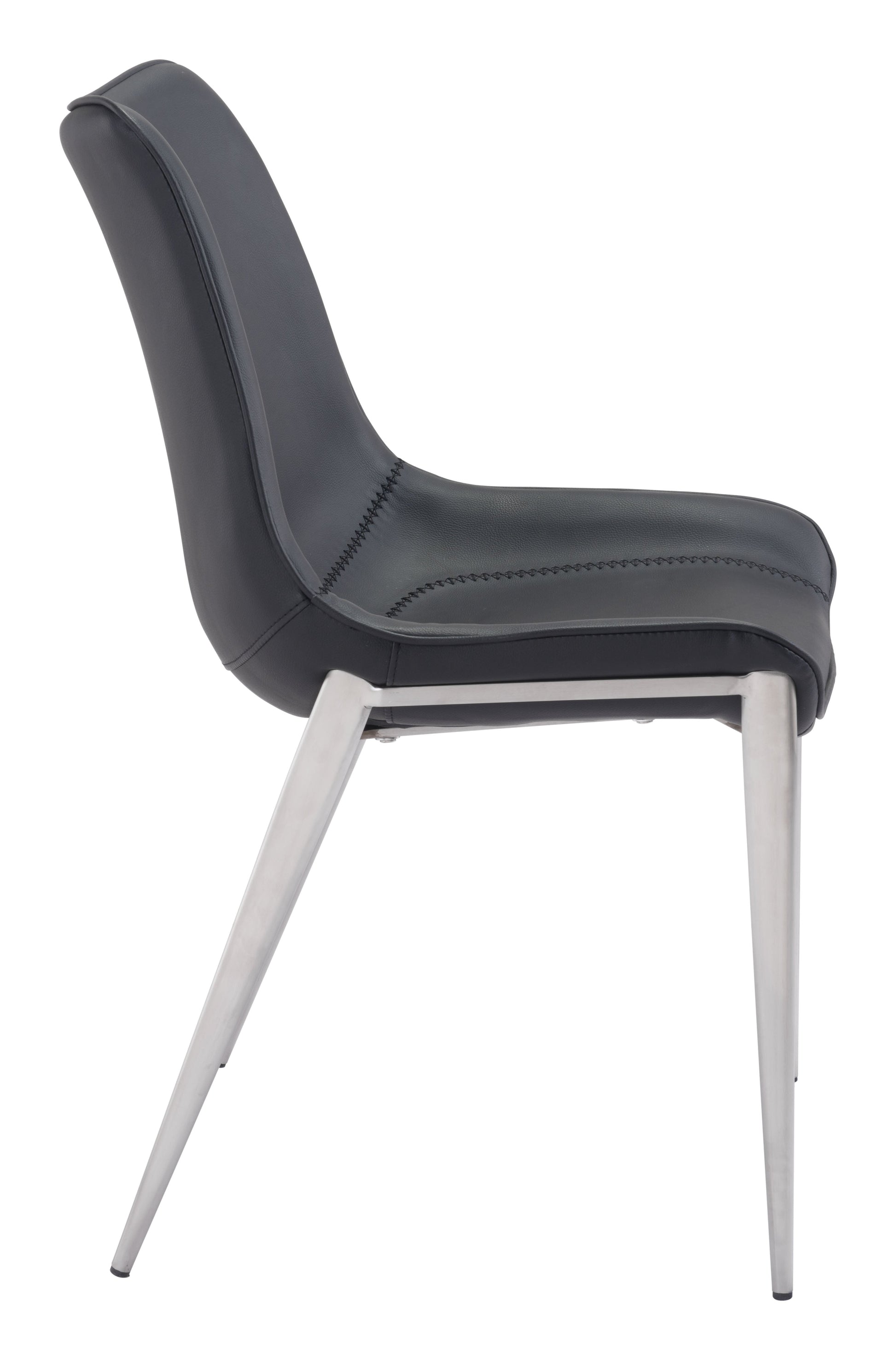 Magnus Black & Silver Dining Chair (Set of 2) - Ornate Home