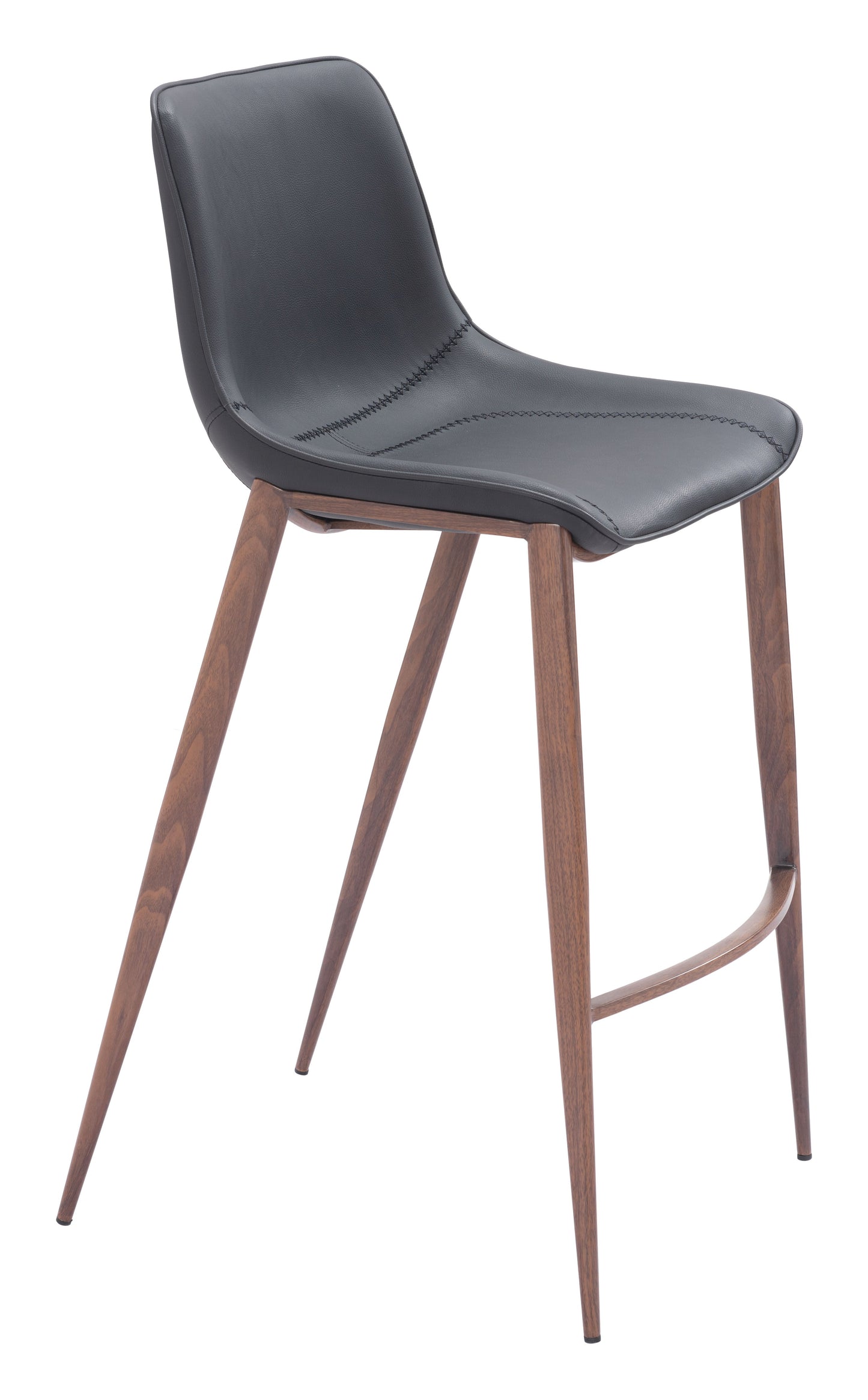 Magnus Black & Walnut Barstool (Set of 2) - Ornate Home