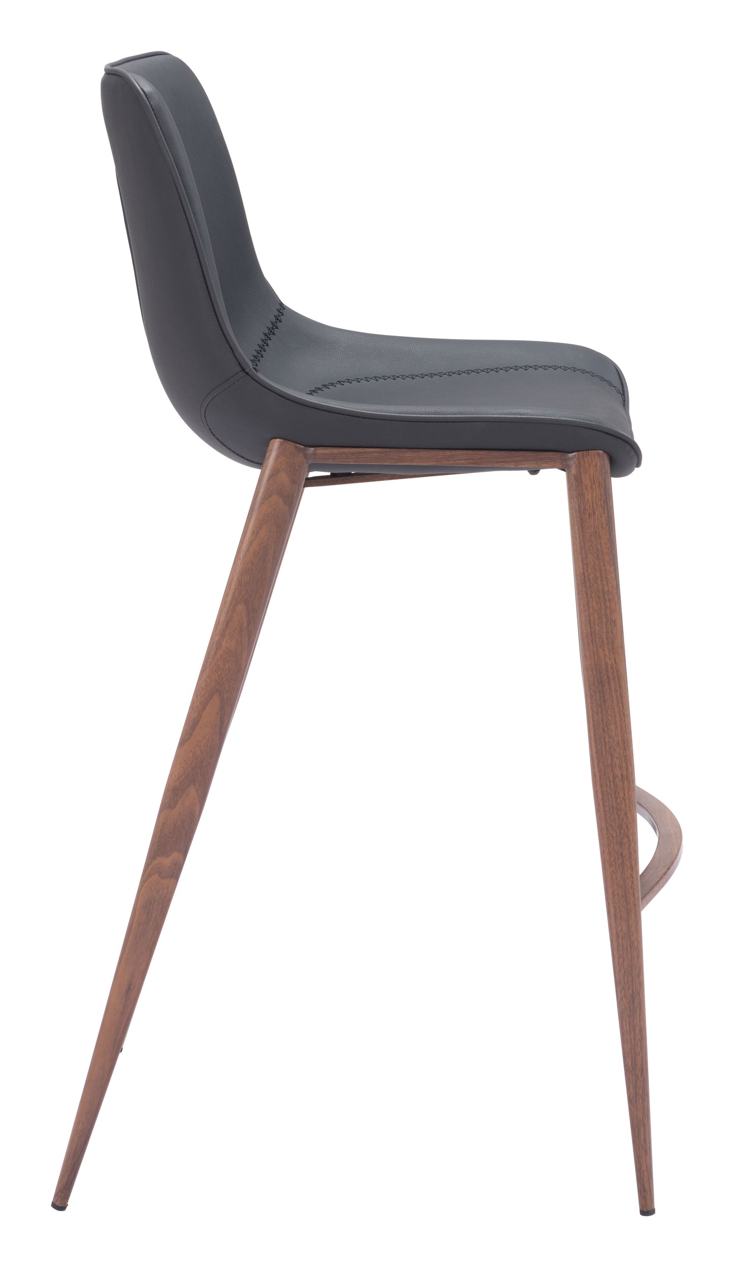 Magnus Black & Walnut Barstool (Set of 2) - Ornate Home