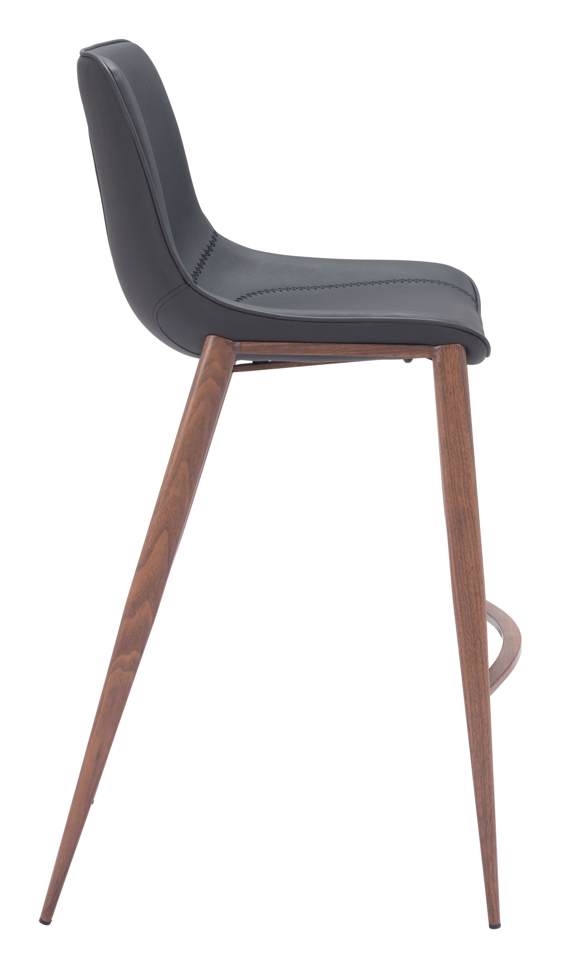 Magnus Black & Walnut Barstool (Set of 2) - Ornate Home