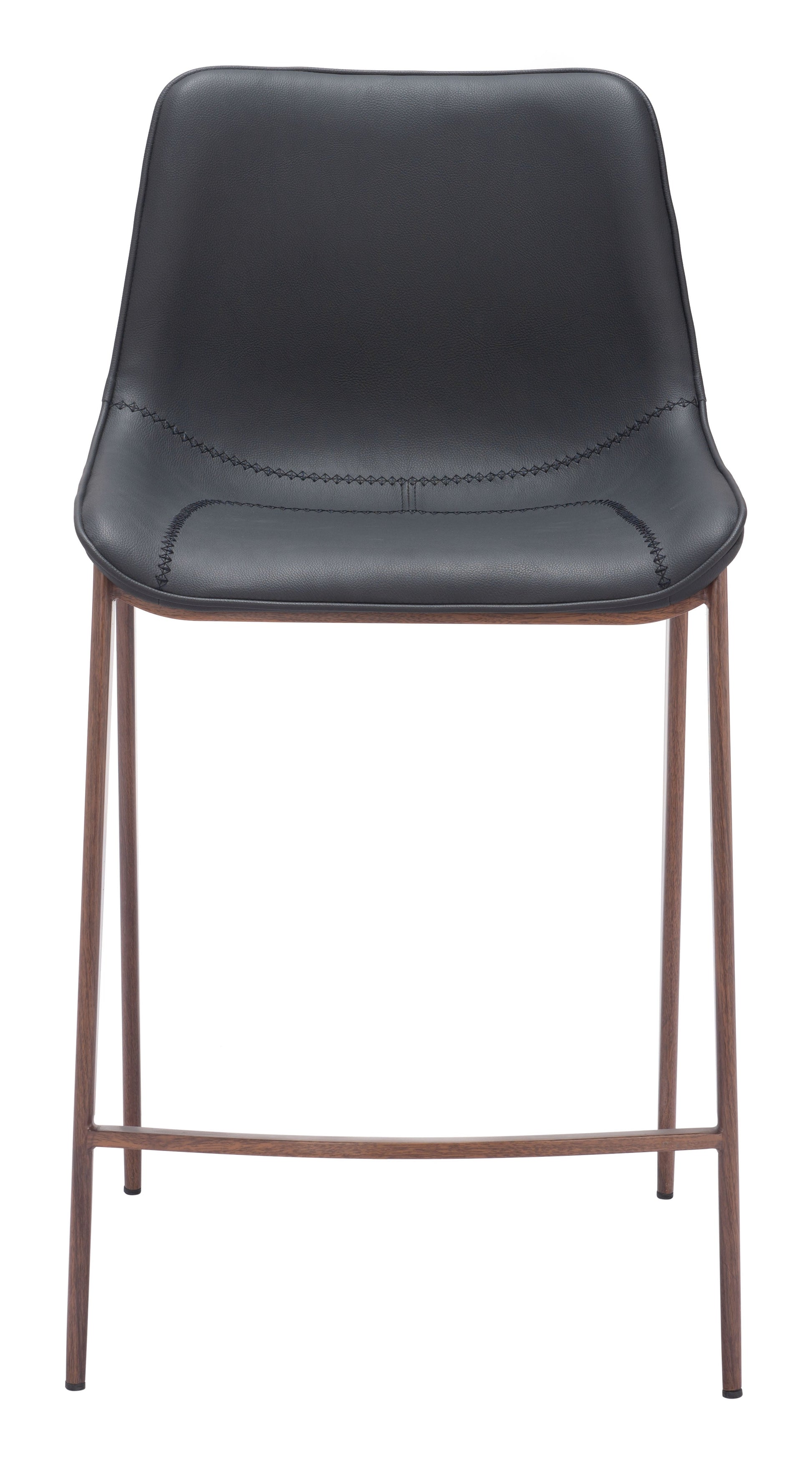 Magnus Black & Walnut Counter Stool (Set of 2) - Ornate Home